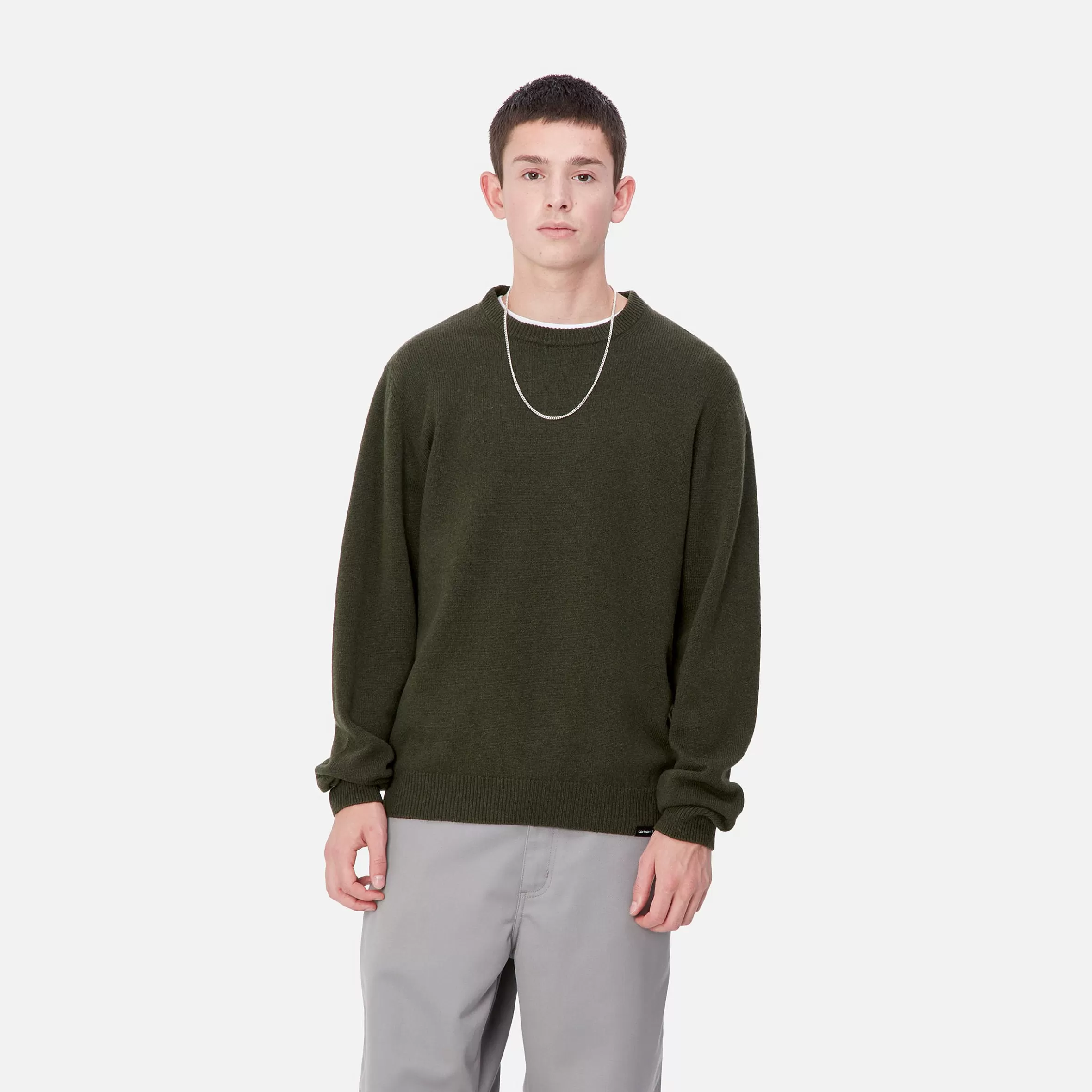 Malhas | Carhartt WIP Alten Sweater Office Green