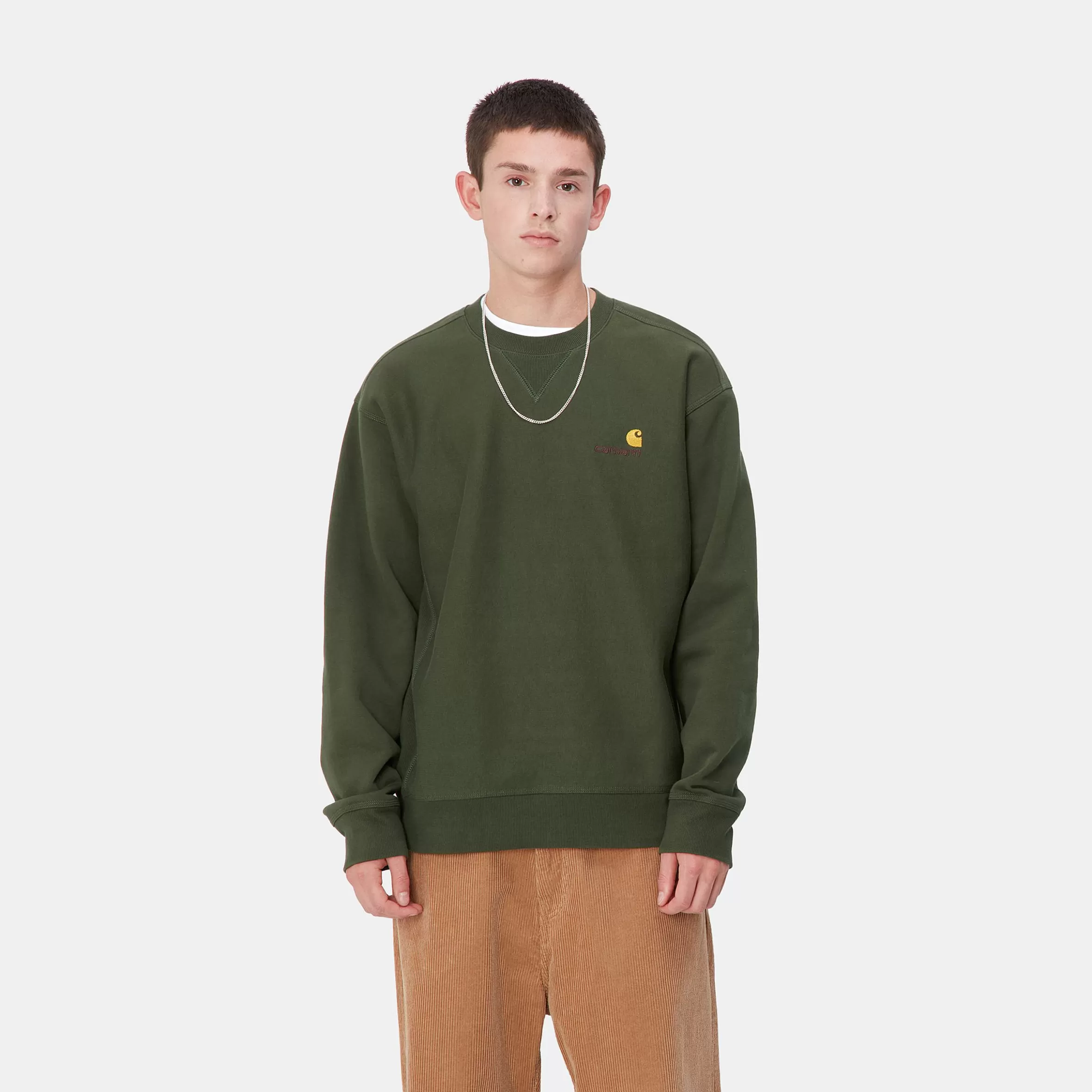 Sweats | Carhartt WIP American Script Sweatshirt Tarragon