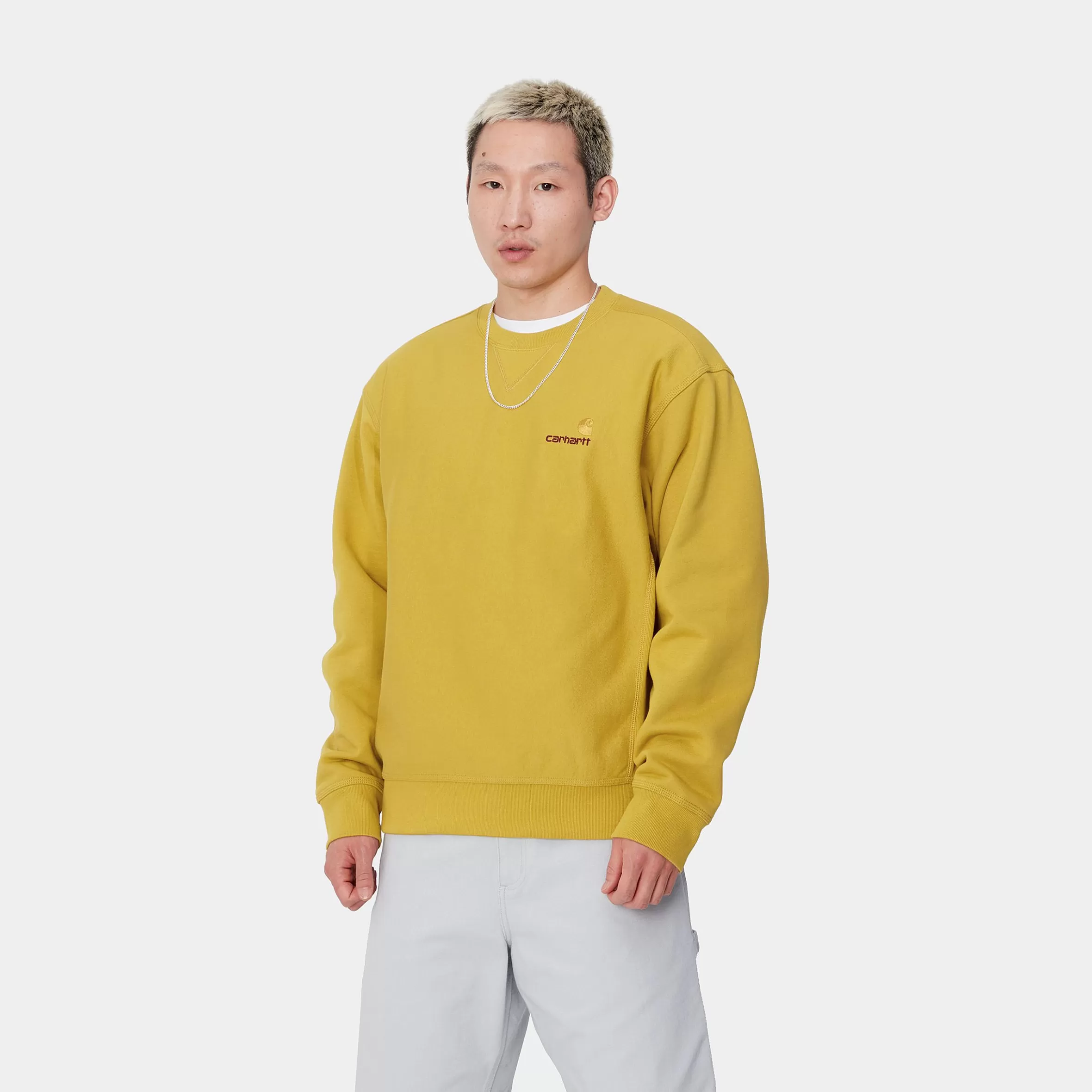 Sweats | Carhartt WIP American Script Sweatshirt Golden Olive