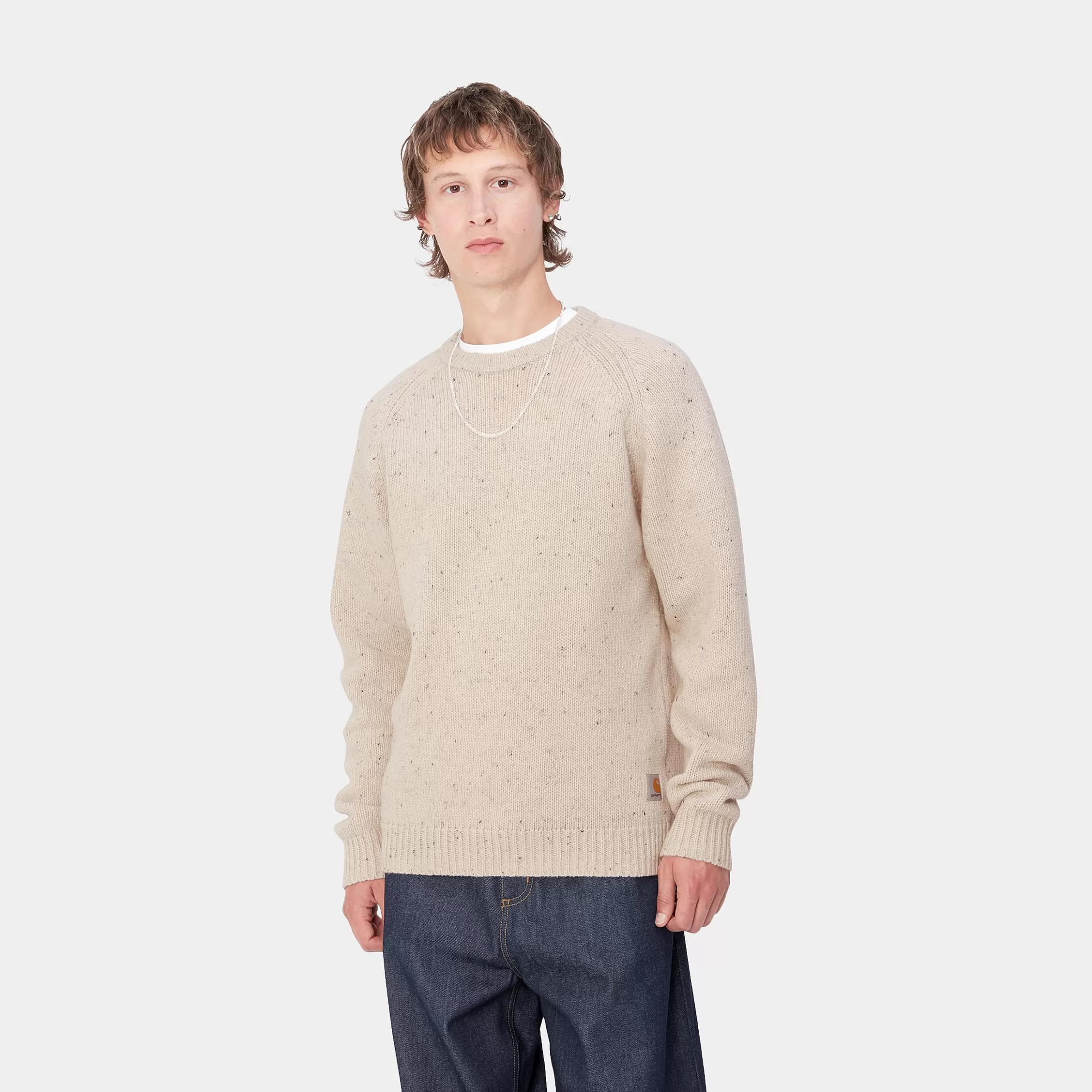 Malhas | Carhartt WIP Anglistic Sweater Speckled Moonbeam