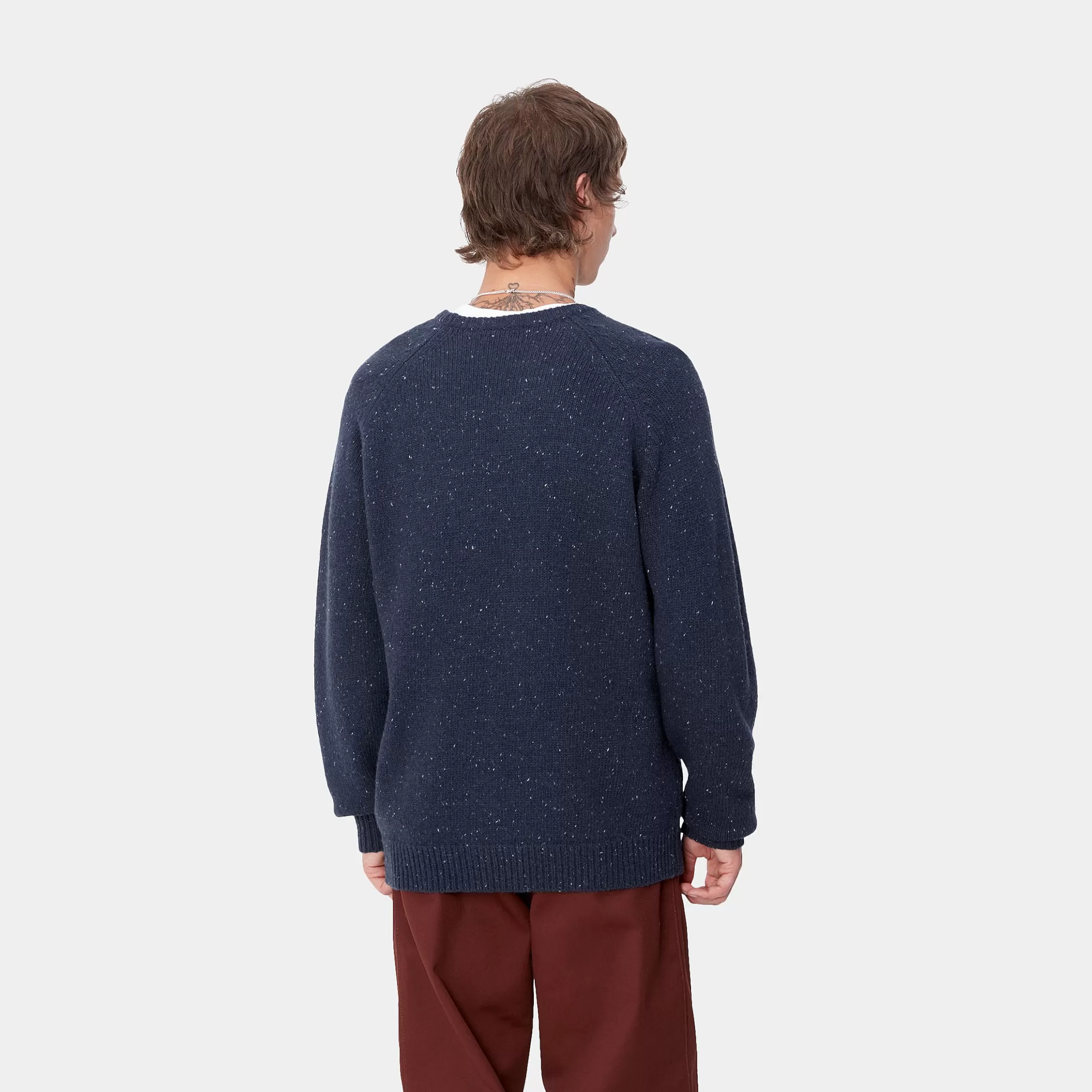 Malhas | Carhartt WIP Anglistic Sweater Speckled Air Force Blue