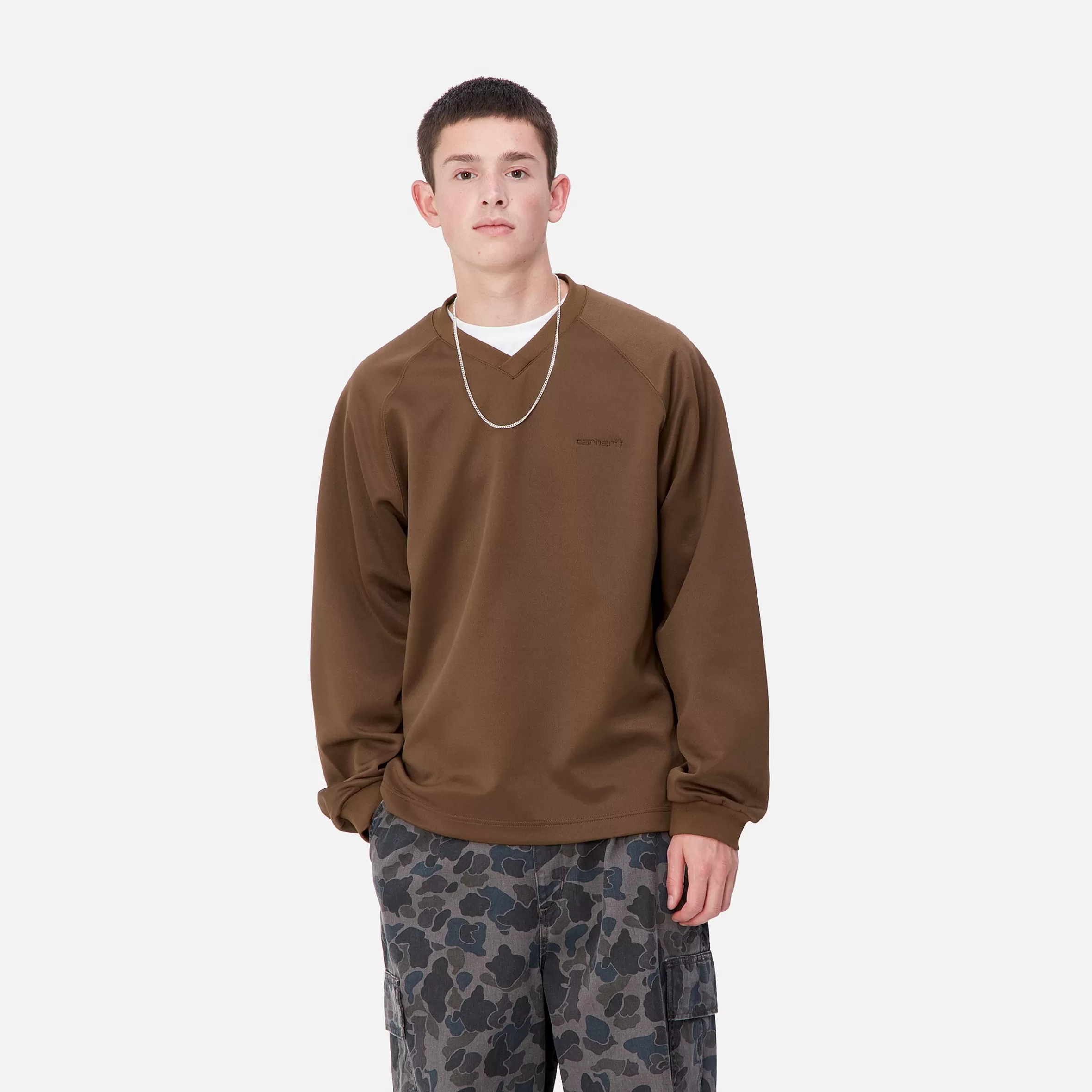 Sweats | Carhartt WIP Bolan V-Neck Sweat Chocolate / Tobacco