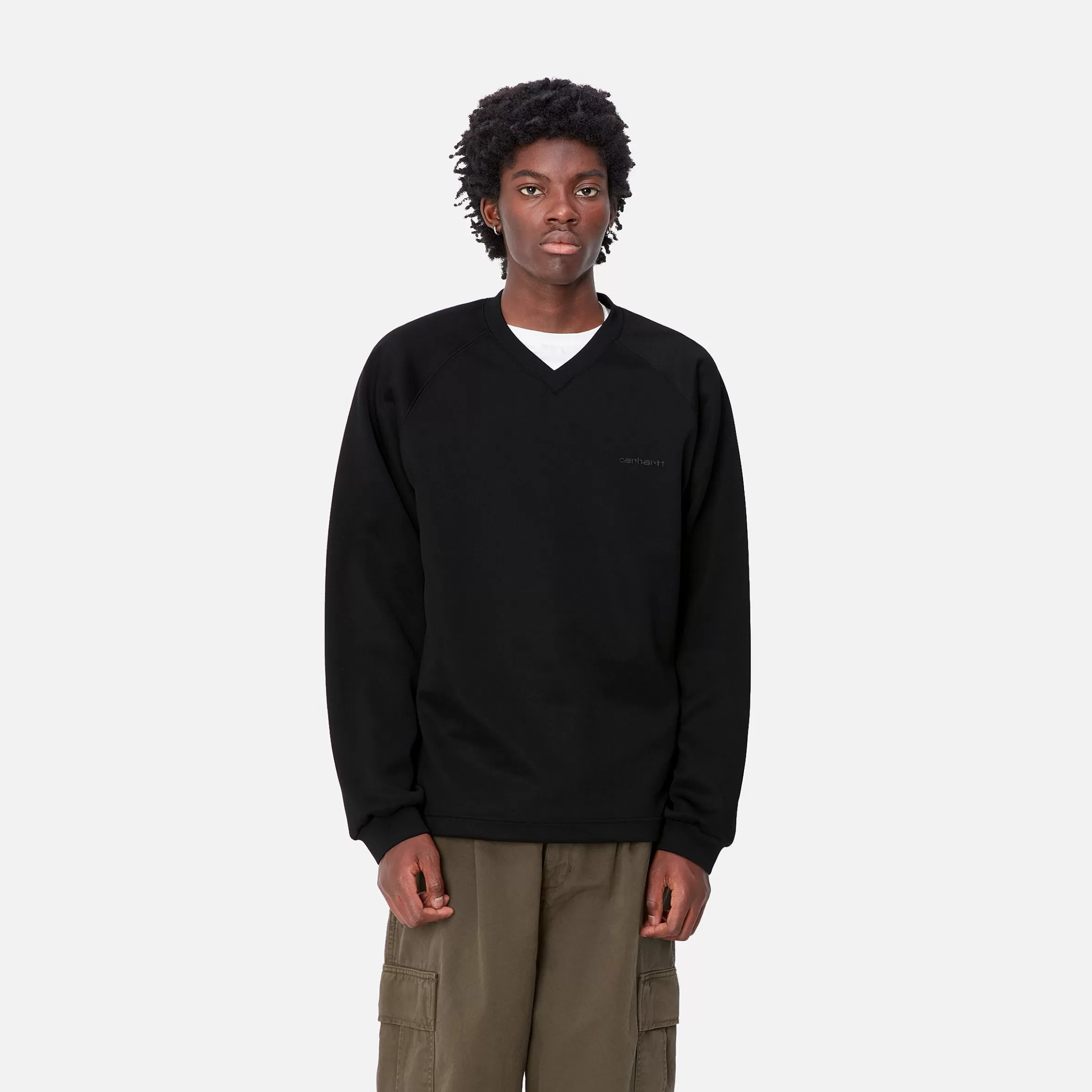 Sweats | Carhartt WIP Bolan V-Neck Sweat Black / Graphite