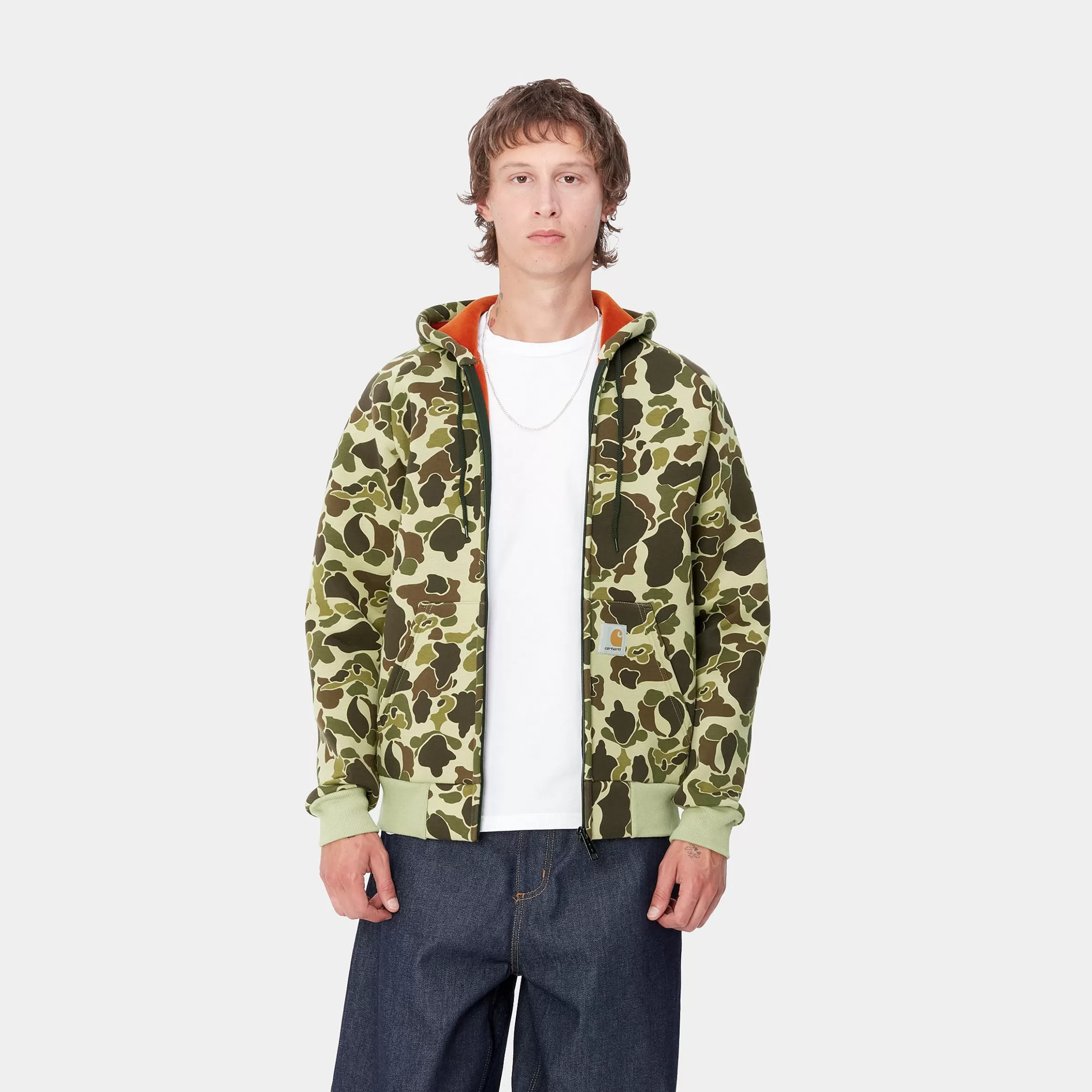 Blusões E Coletes | Sweats | Carhartt WIP Car-Lux Hooded Jacket Camo Duck, Green / Turmeric