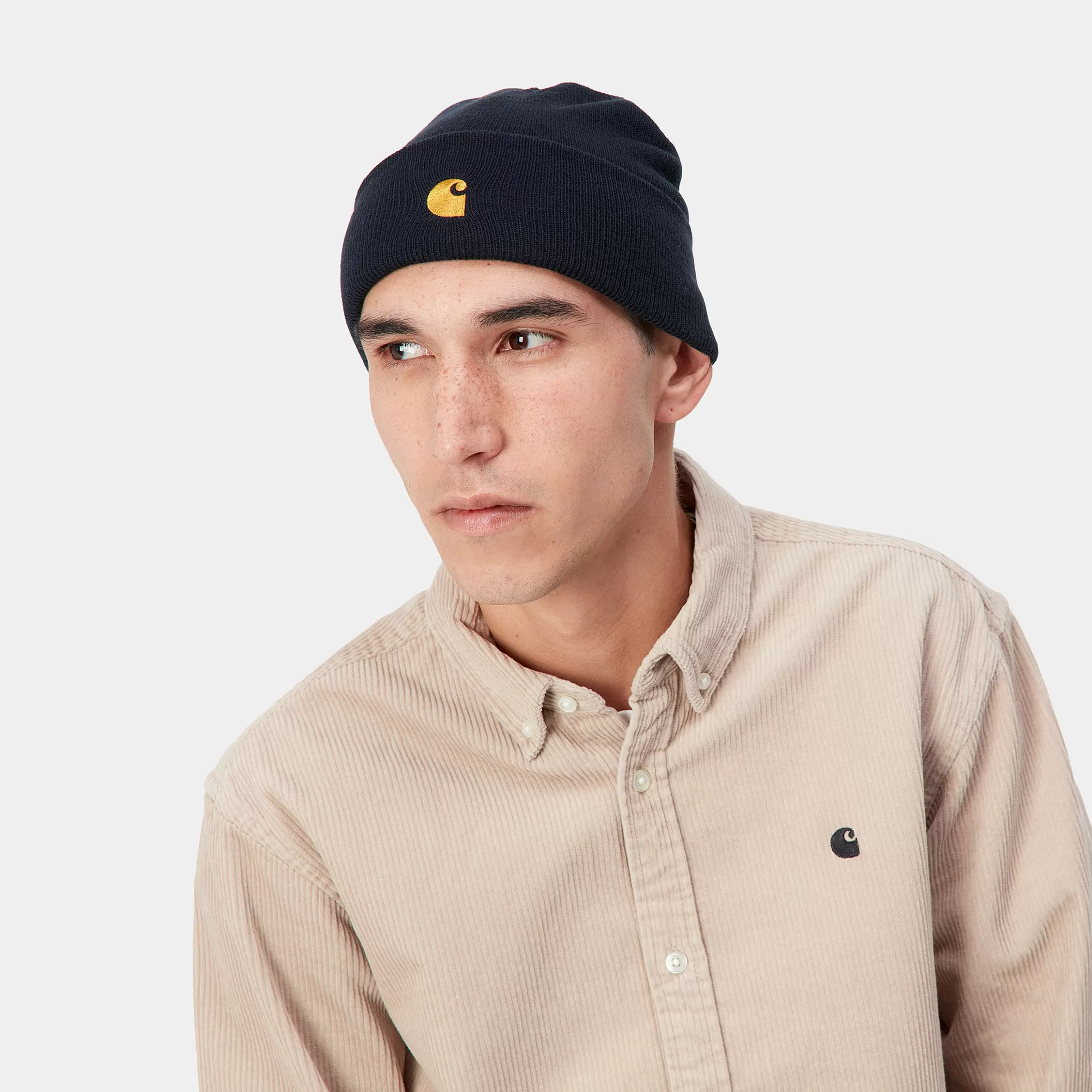 Acessórios | Bonnets | Carhartt WIP Chase Beanie Dark Navy / Gold