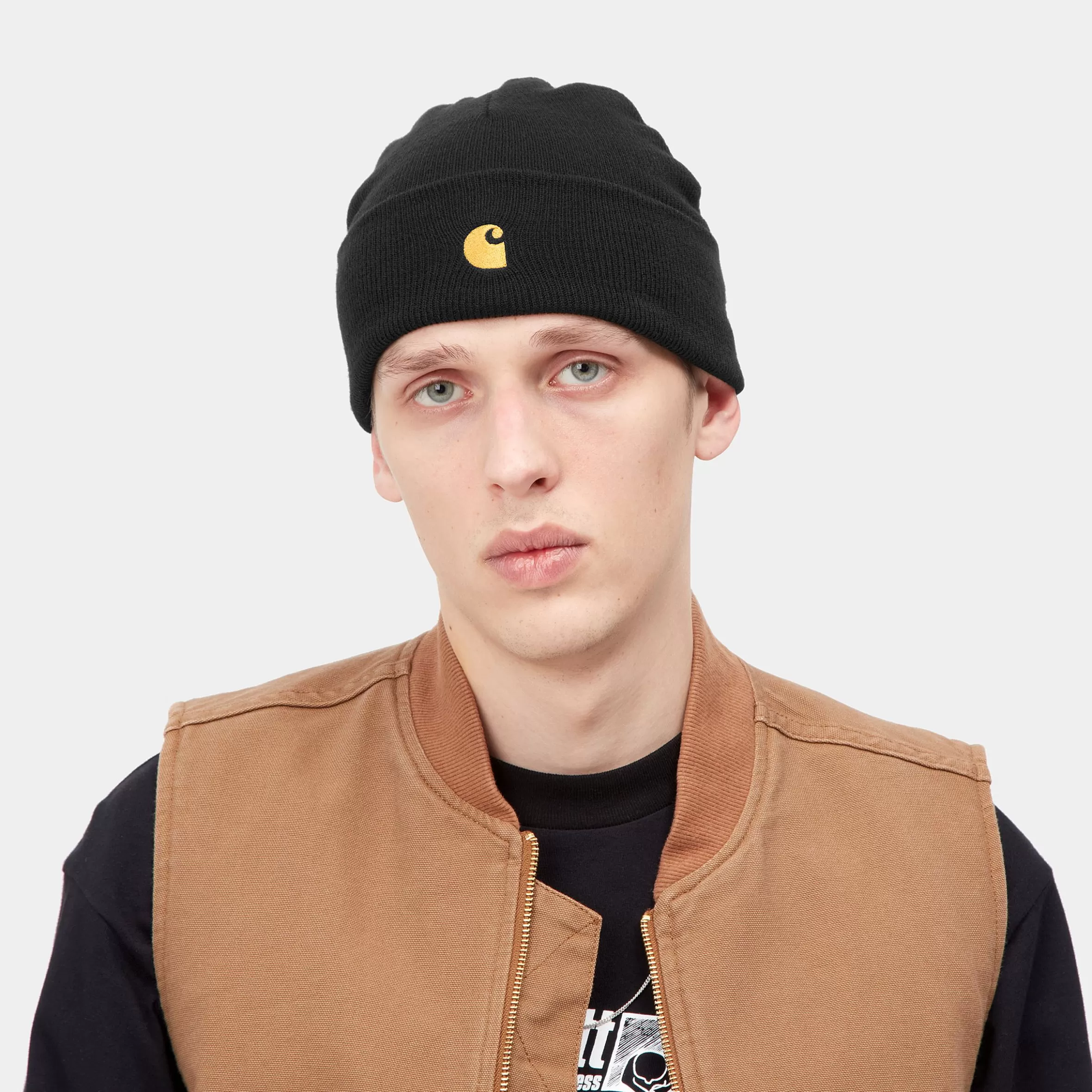 Acessórios | Bonnets | Carhartt WIP Chase Beanie Black / Gold