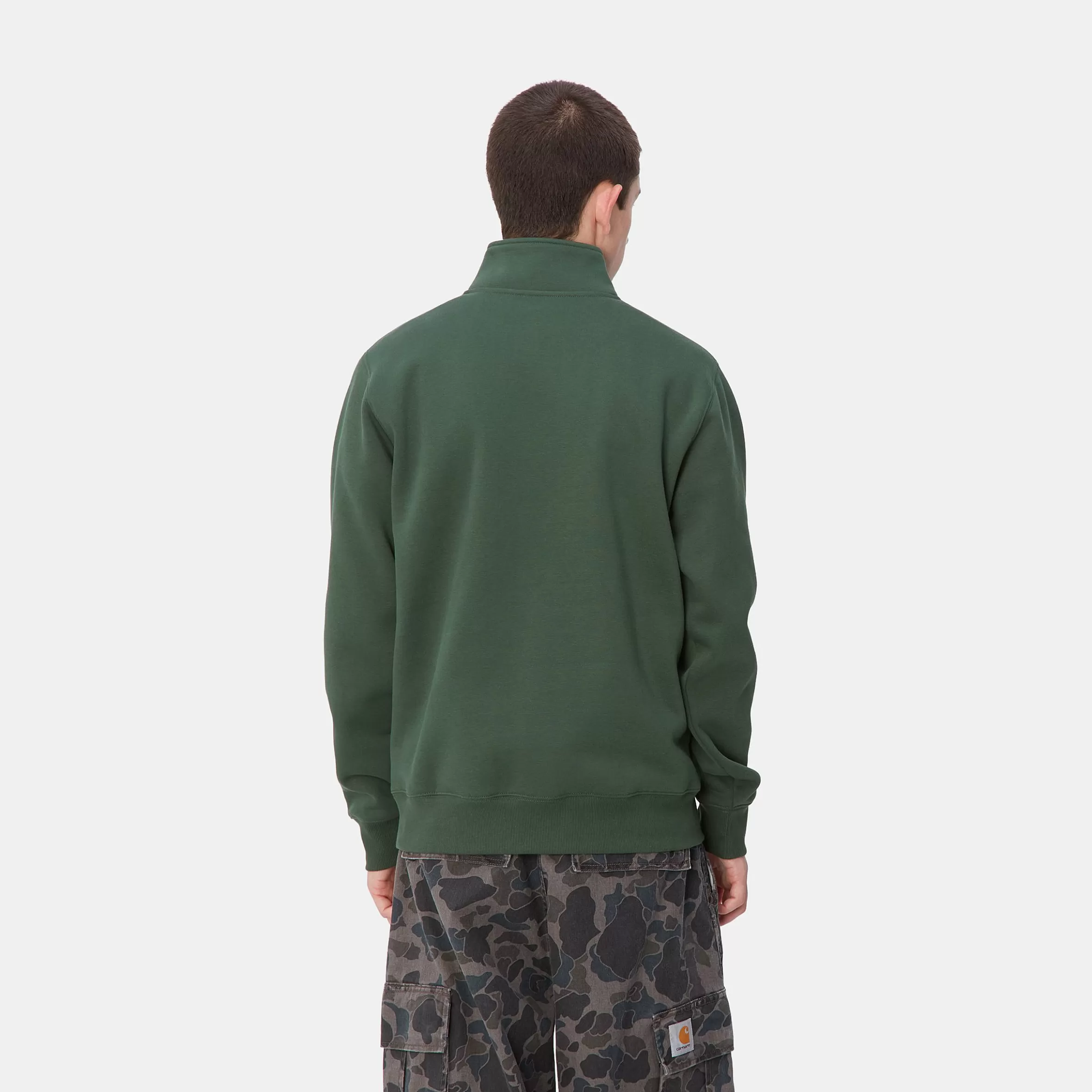 Sweats | Carhartt WIP Chase Neck Zip Sweatshirt Sycamore Tree / Gold