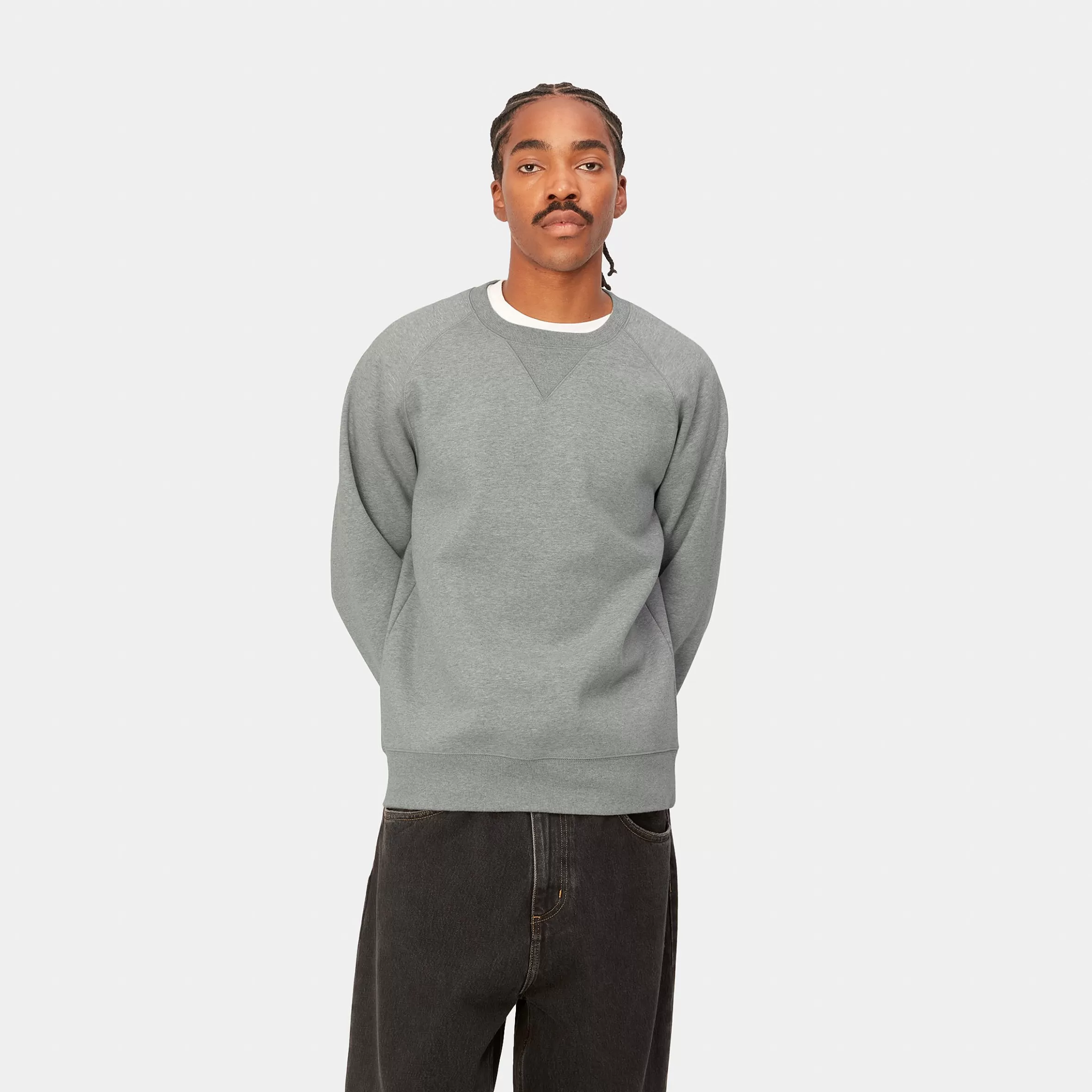 Sweats | Carhartt WIP Chase Sweatshirt Grey Heather / Gold