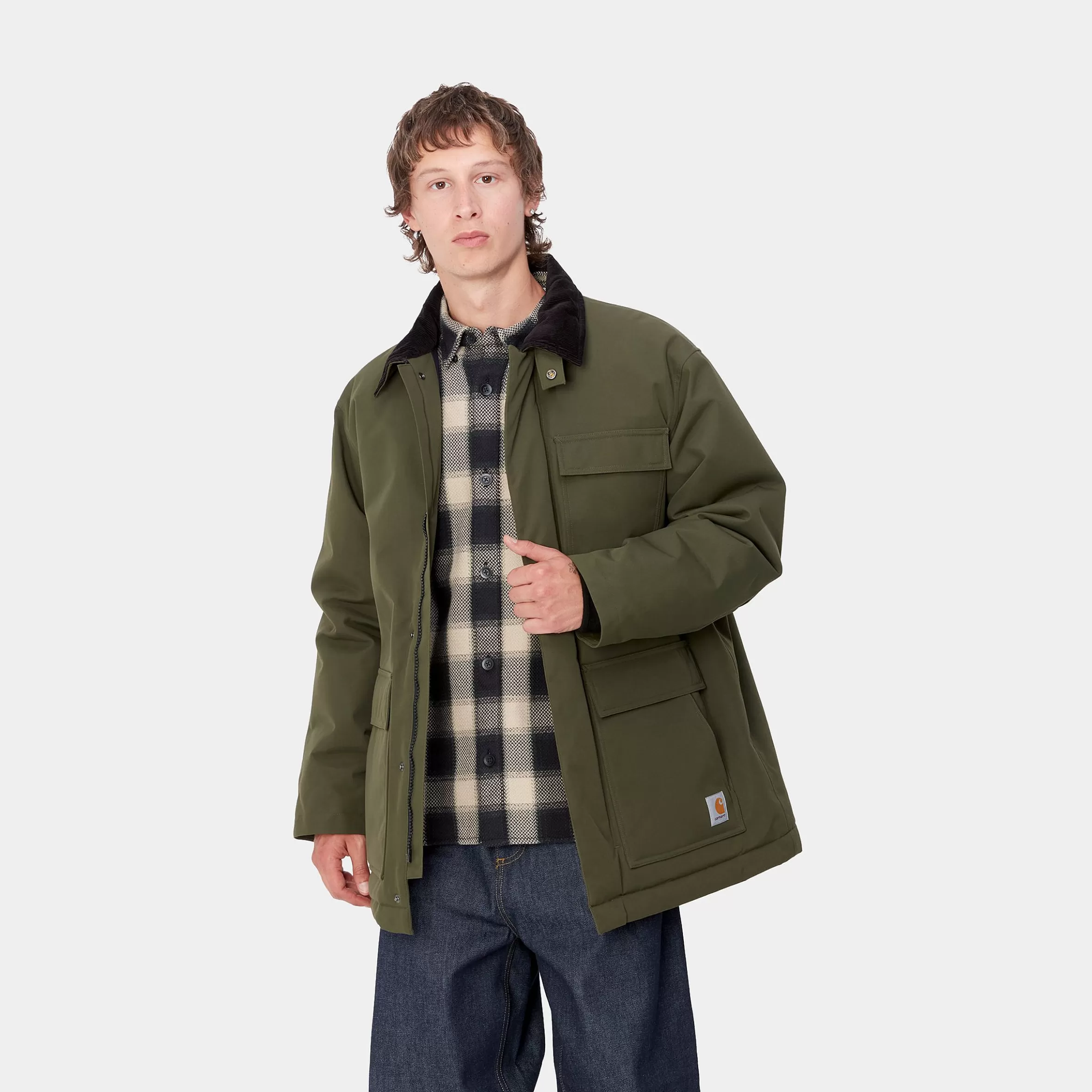 Blusões E Coletes | Carhartt WIP Clarton Coat Office Green / Black