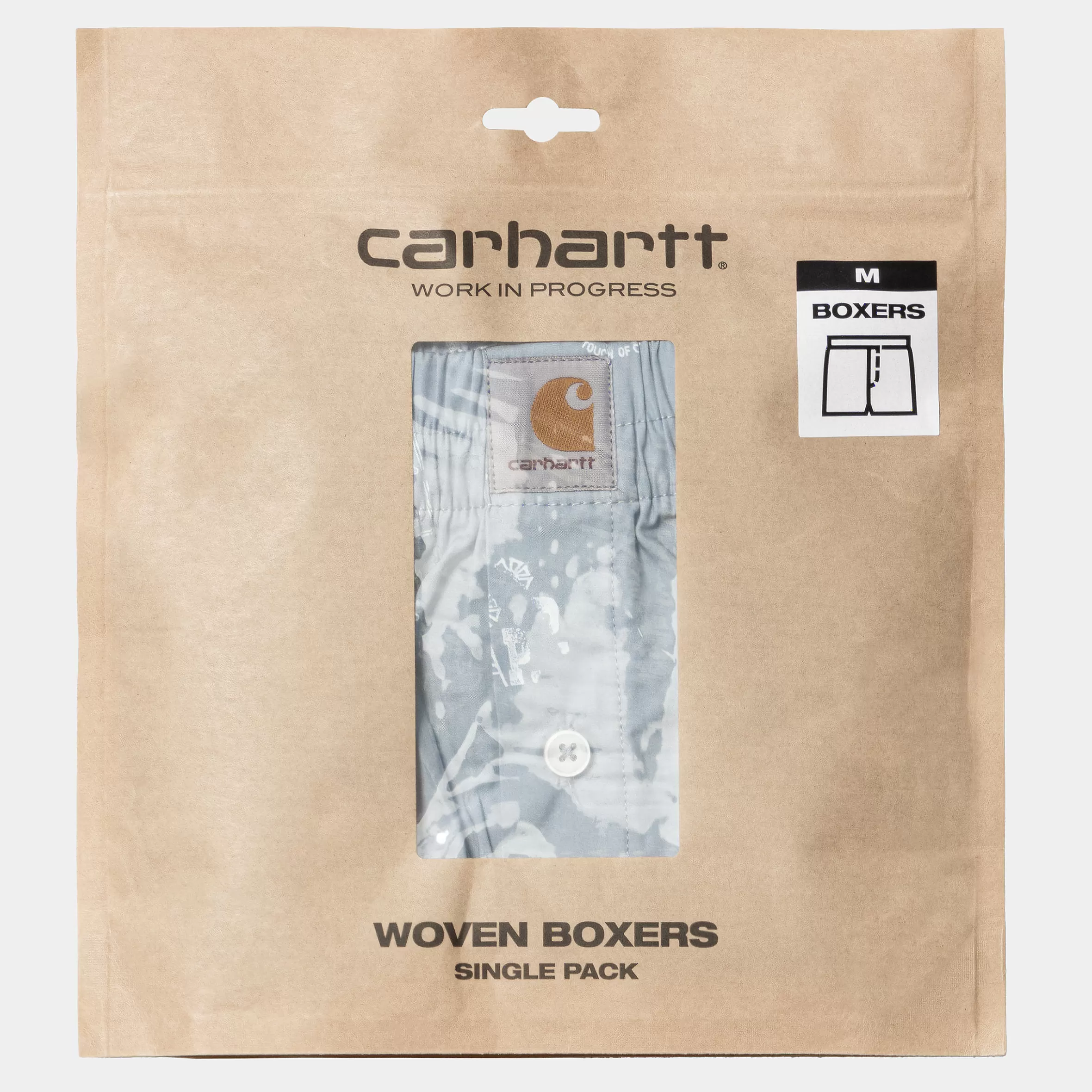 Roupa Interior | Carhartt WIP Cotton Boxer Stamp Print, Misty Sky