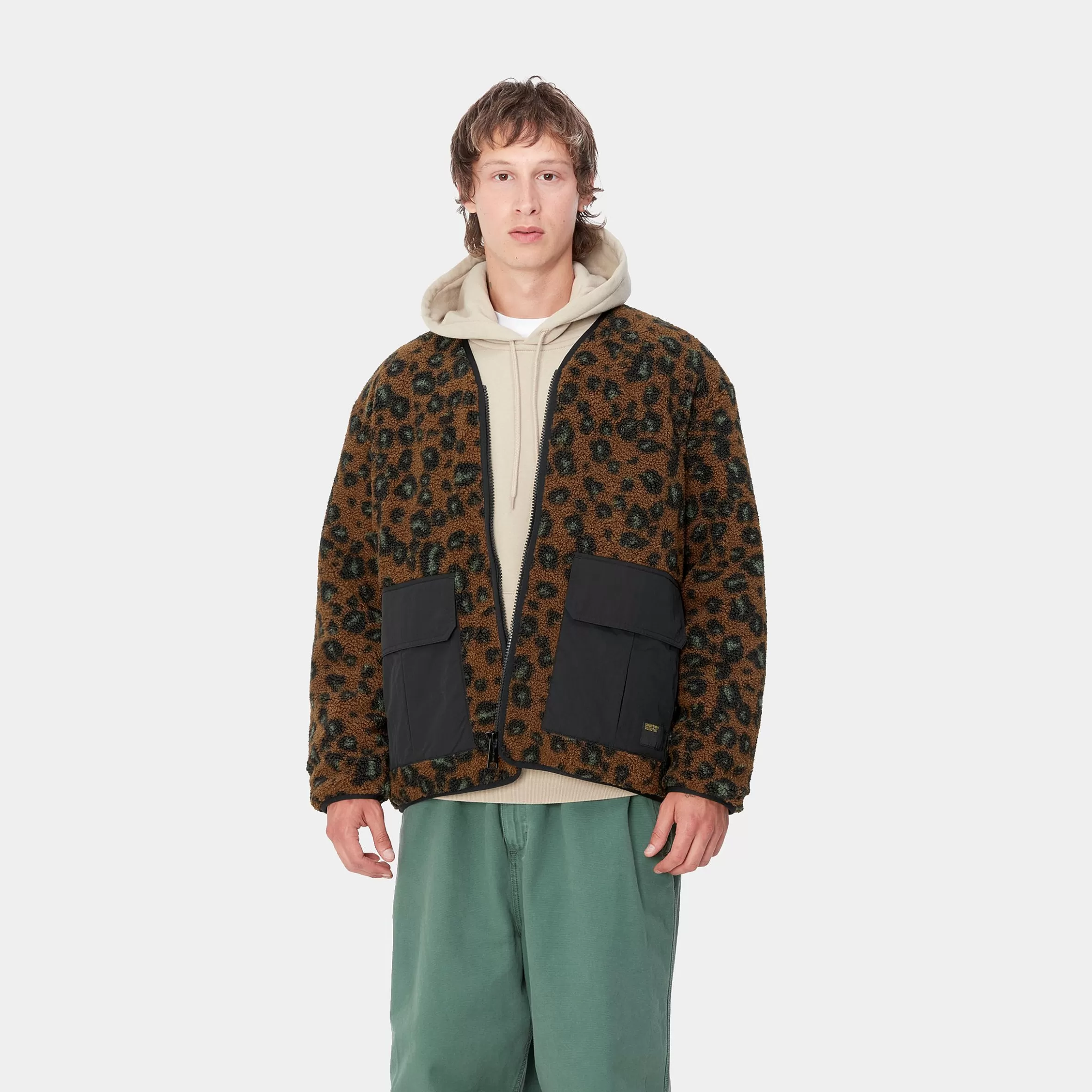 Blusões E Coletes | Carhartt WIP Devin Liner Camo Leo Jacquard, Tamarind / Black