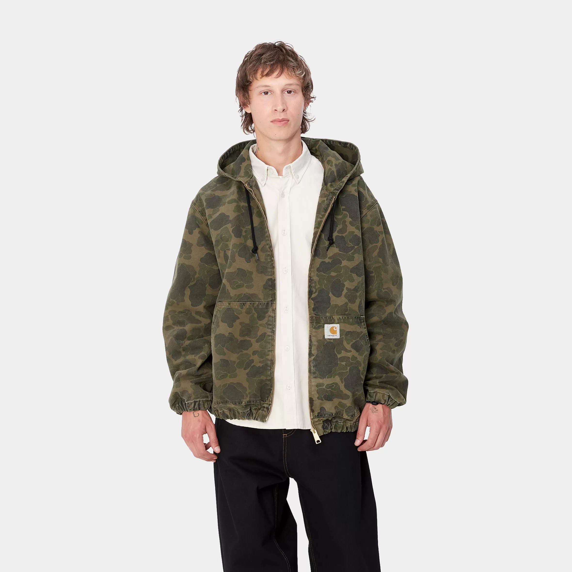 Blusões E Coletes | Carhartt WIP Duck Active Jacket Camo Duck, Green / Office Green