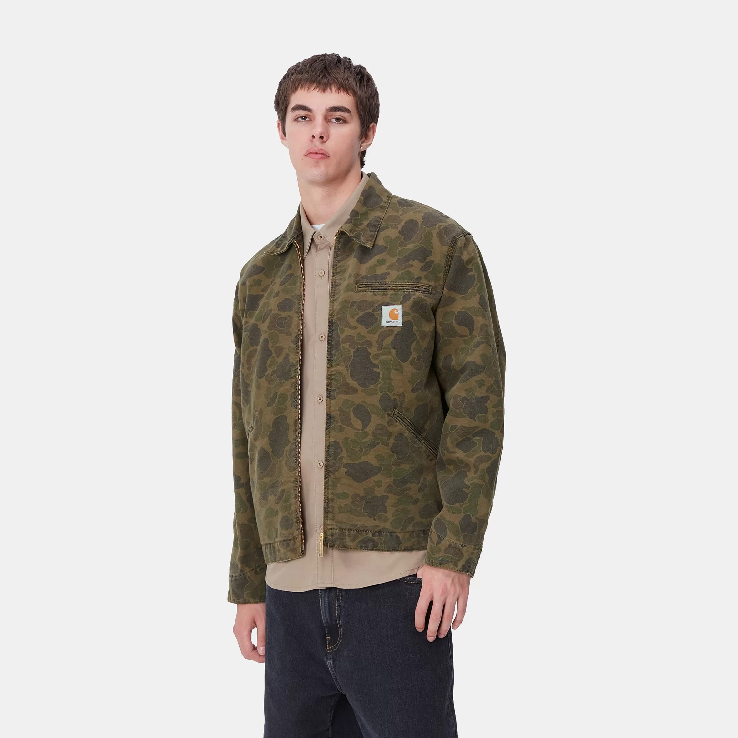 Blusões E Coletes | Carhartt WIP Duck Detroit Jacket Camo Duck, Green / Office Green