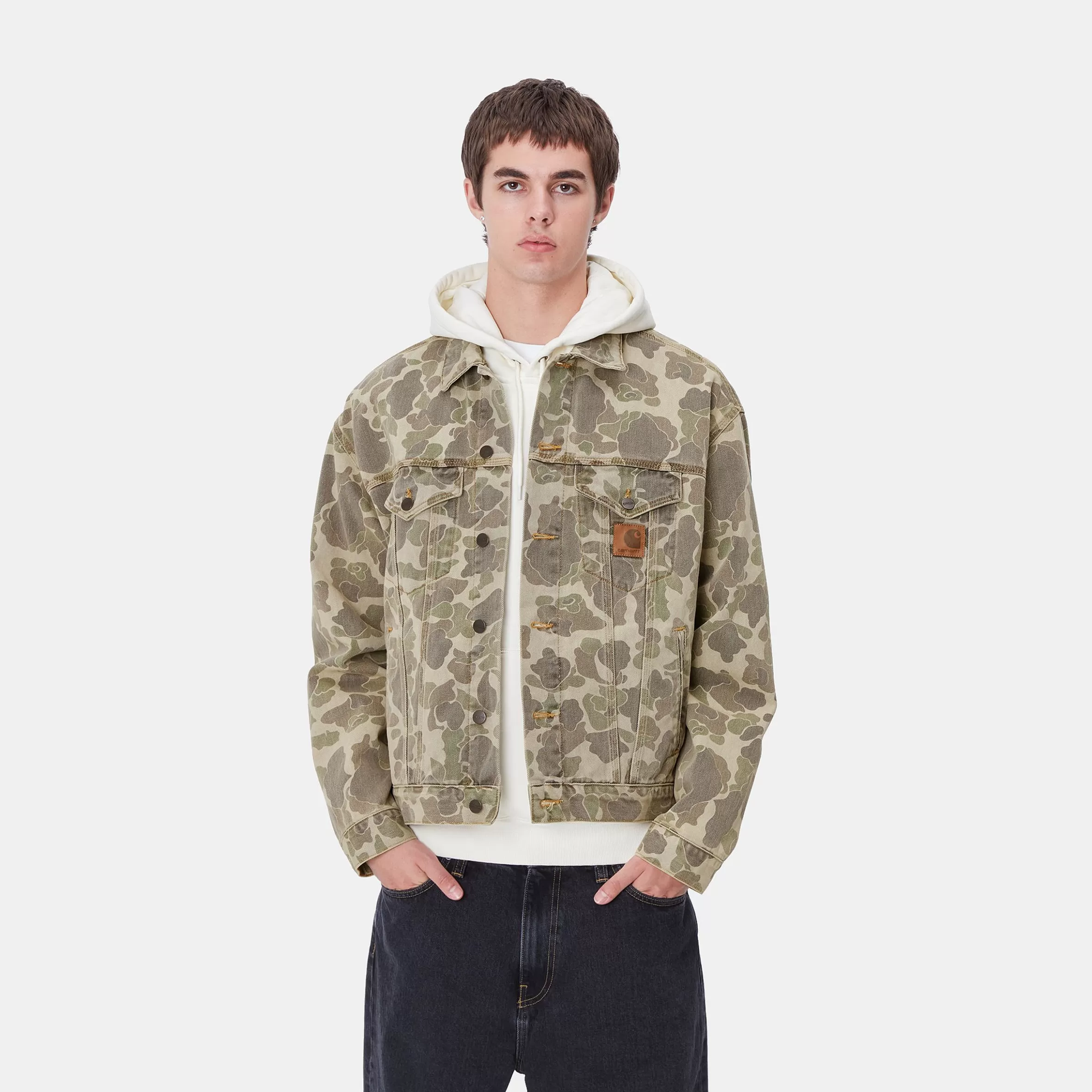 Blusões E Coletes | Ganga | Carhartt WIP Duck Helston Jacket Camo Duck, Black