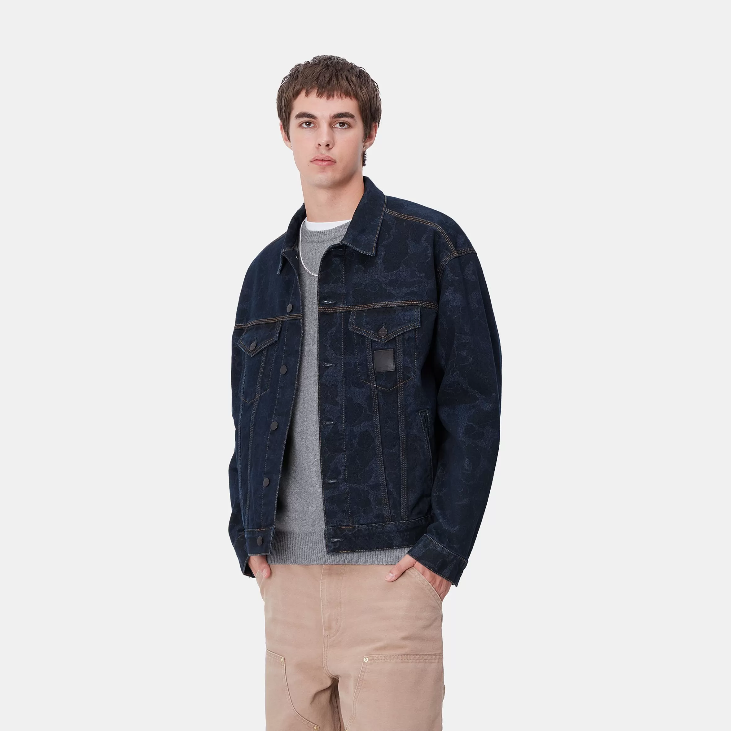 Ganga | Blusões E Coletes | Carhartt WIP Duck Helston Jacket Camo Duck, Blue