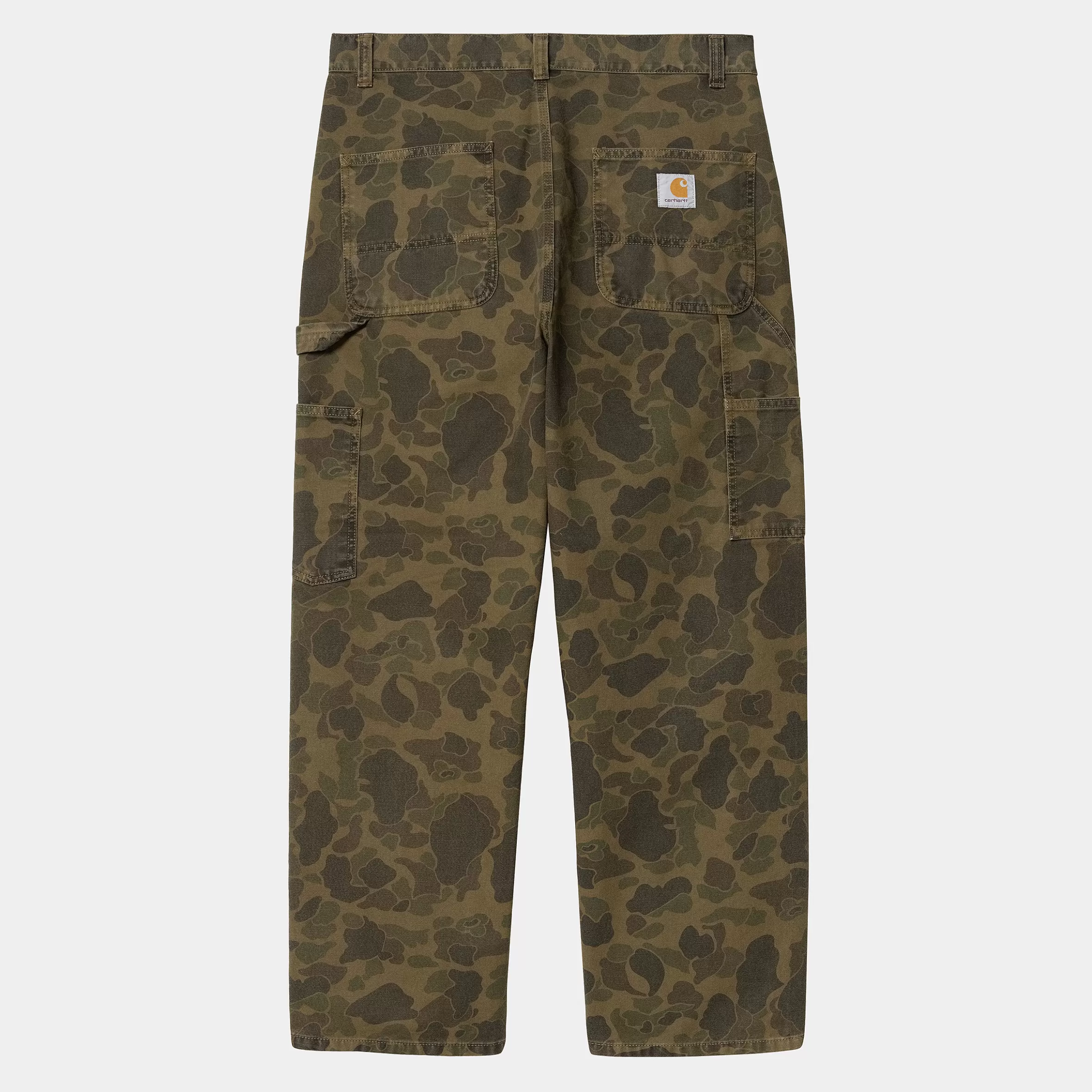 Calças | Carhartt WIP Duck Single Knee Pant Camo Duck, Green / Office Green