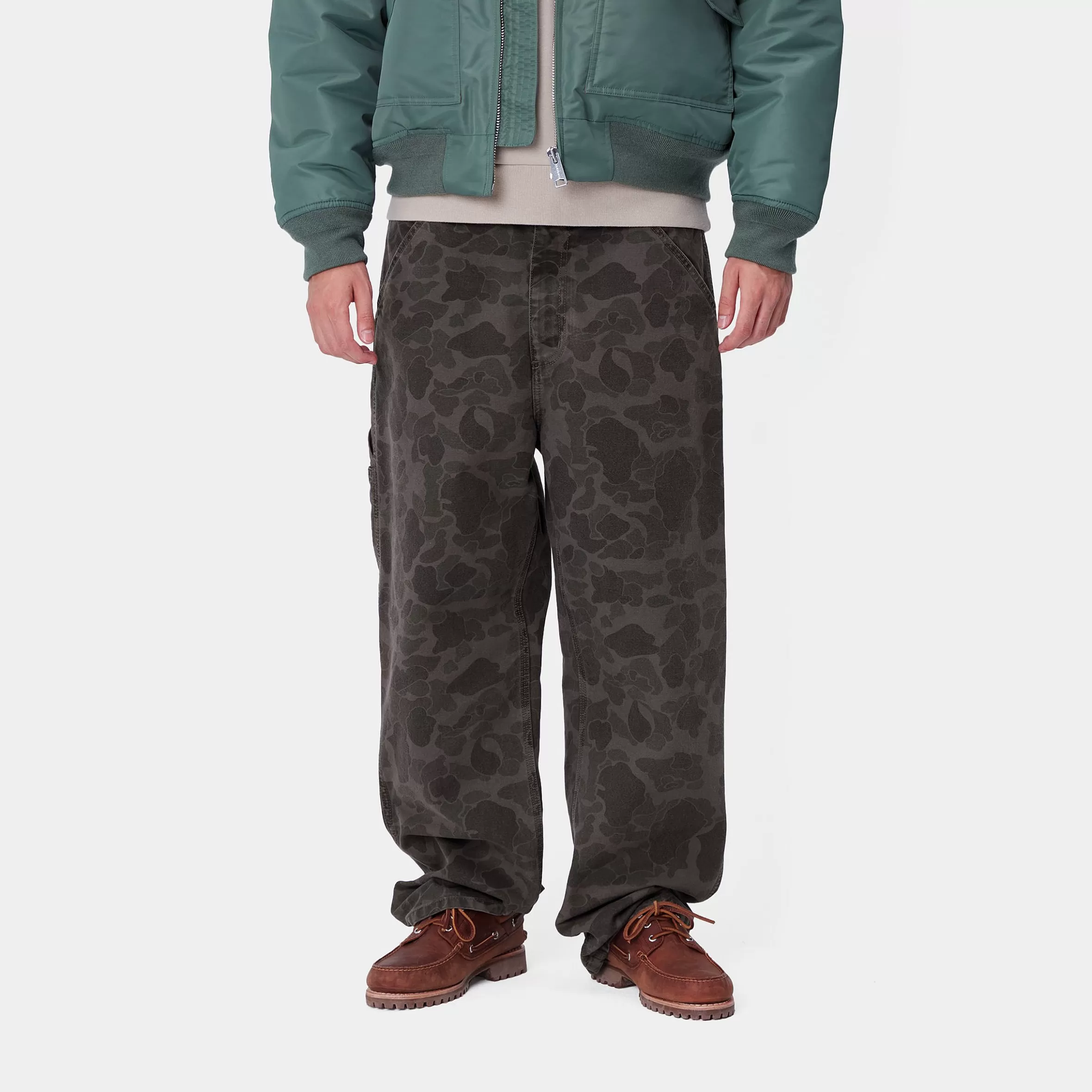 Calças | Carhartt WIP Duck Single Knee Pant Camo Duck, Green / Graphite