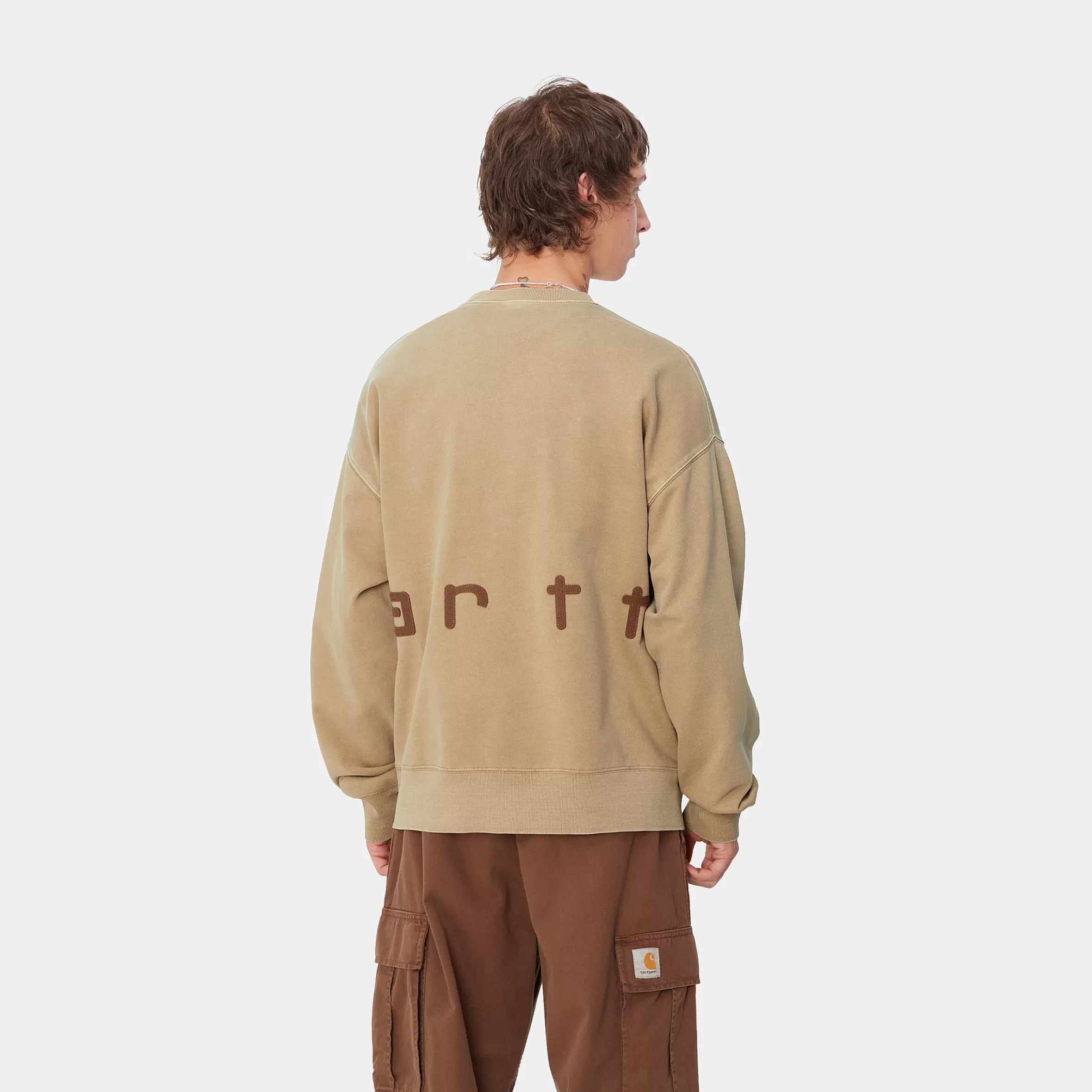 Sweats | Carhartt WIP Felt Script Sweat Peanut / Tobacco