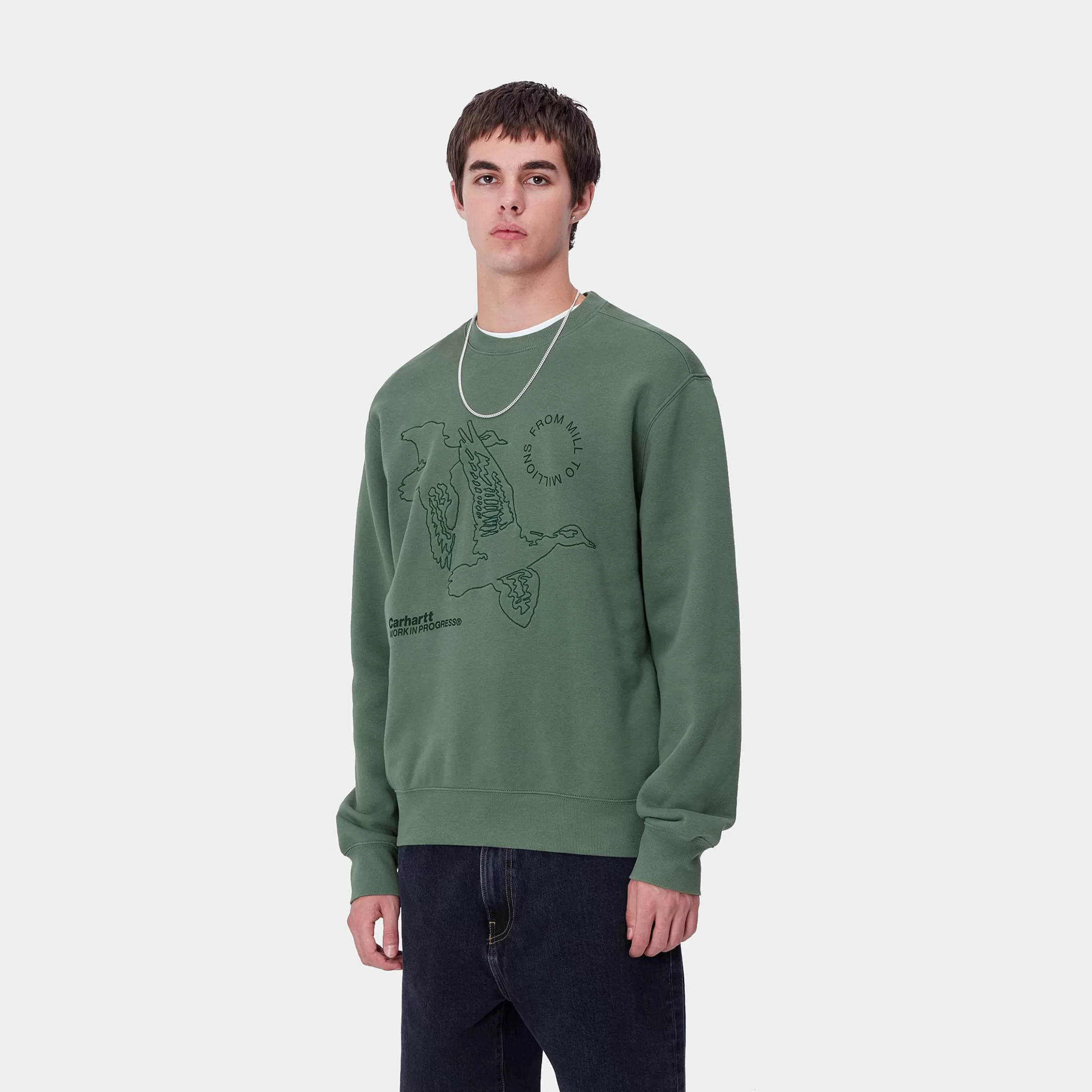 Sweats | Carhartt WIP Flying Ducks Sweat Duck Green