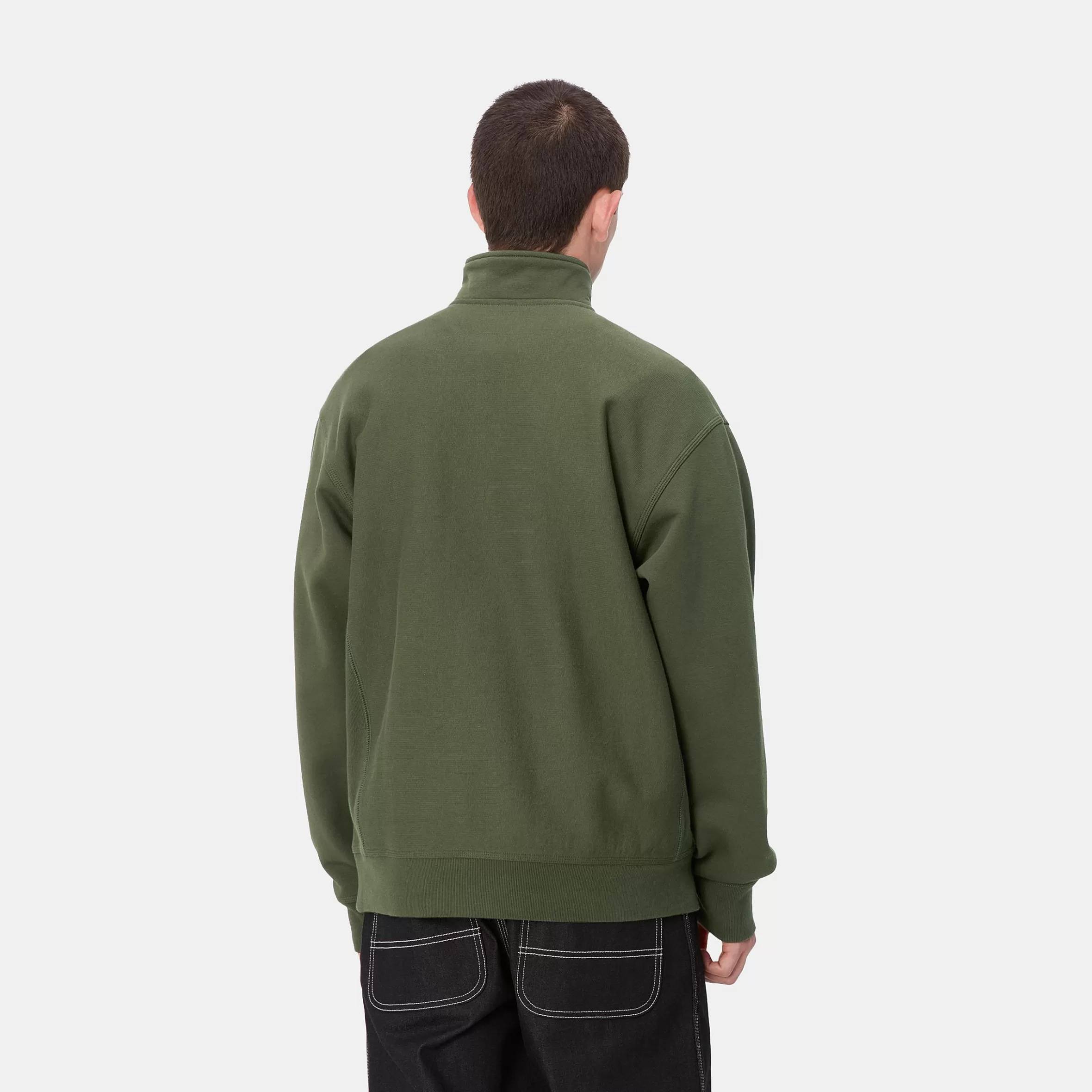 Sweats | Carhartt WIP Half Zip American Script Sweatshirt Tarragon