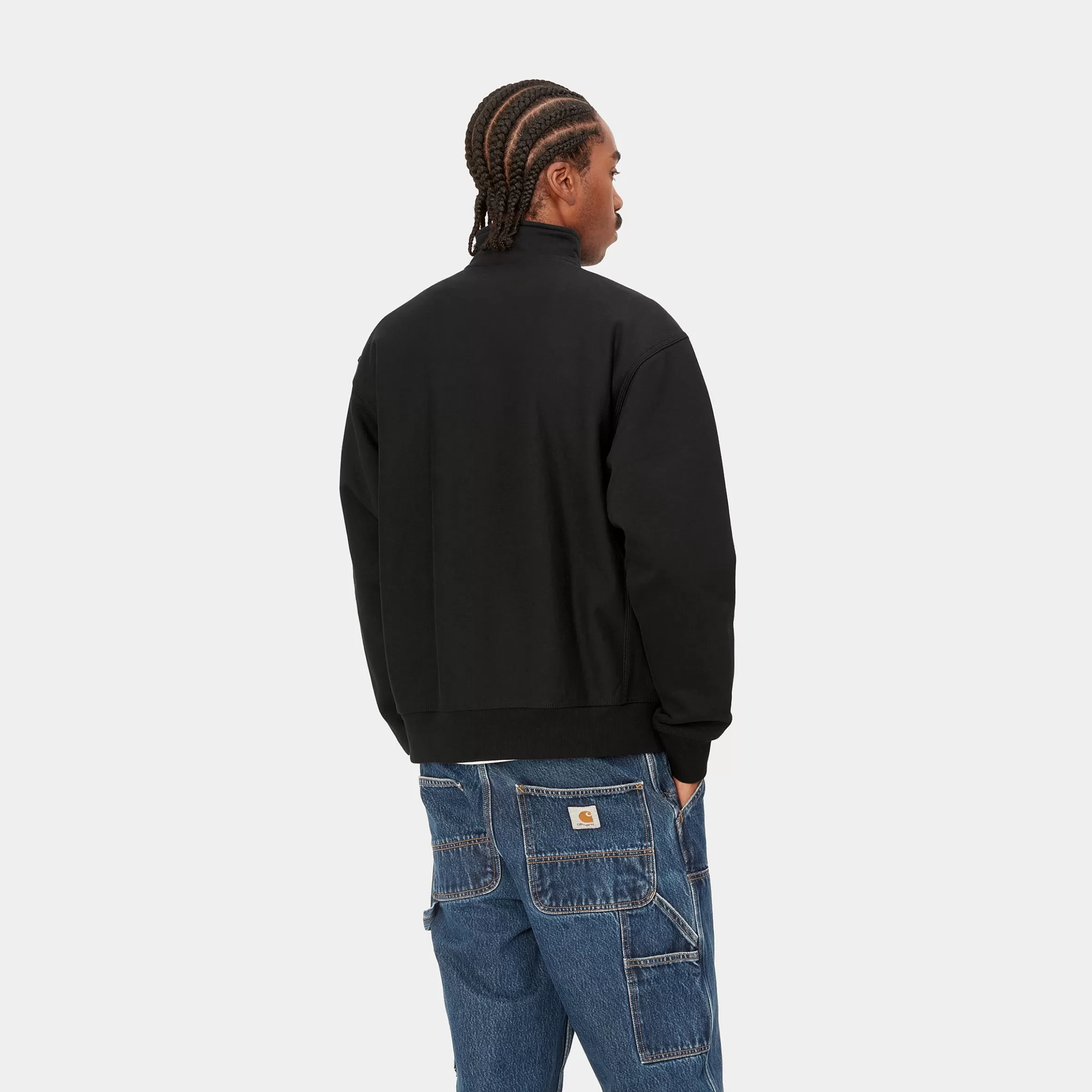 Sweats | Carhartt WIP Half Zip American Script Sweatshirt Black