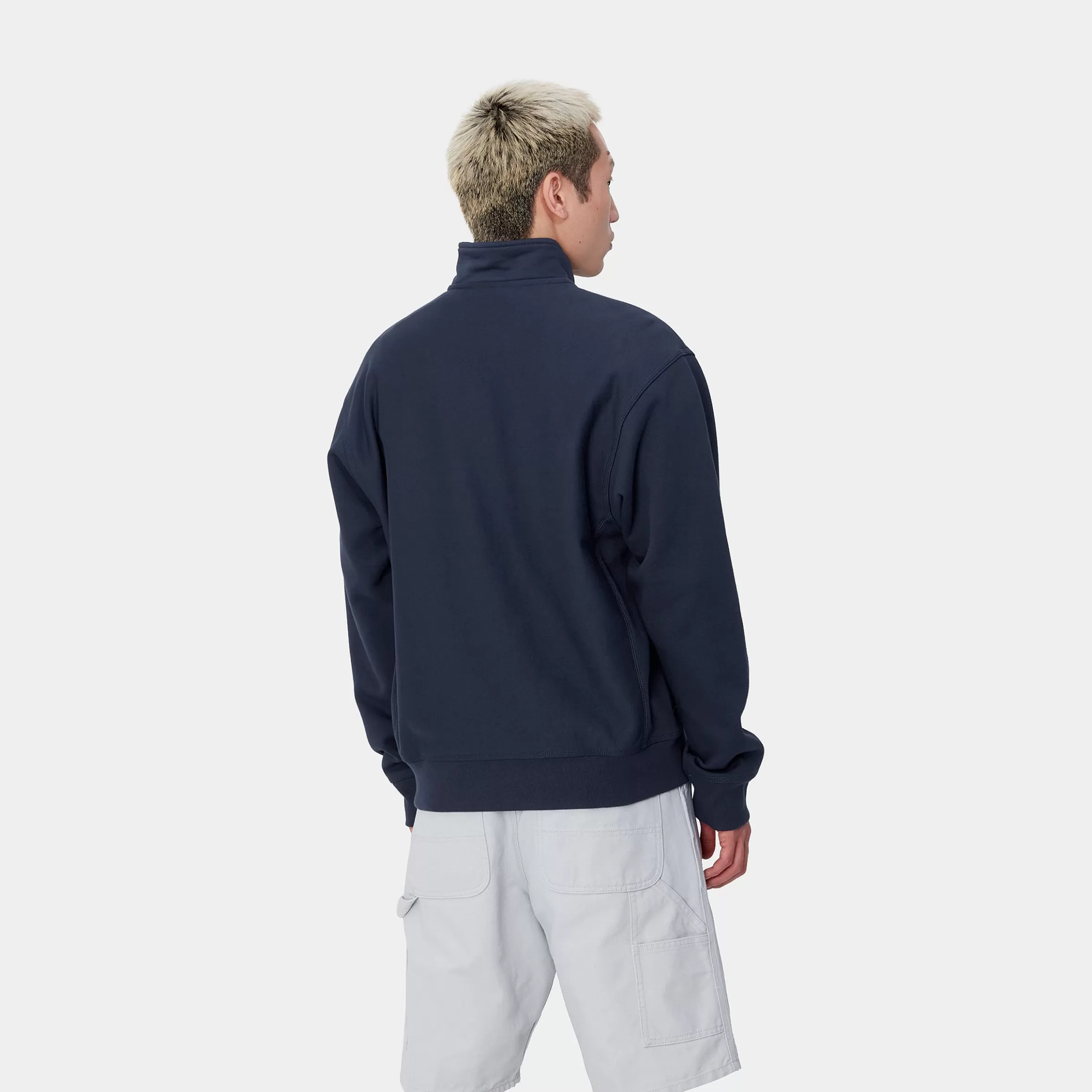 Sweats | Carhartt WIP Half Zip American Script Sweatshirt Air Force Blue