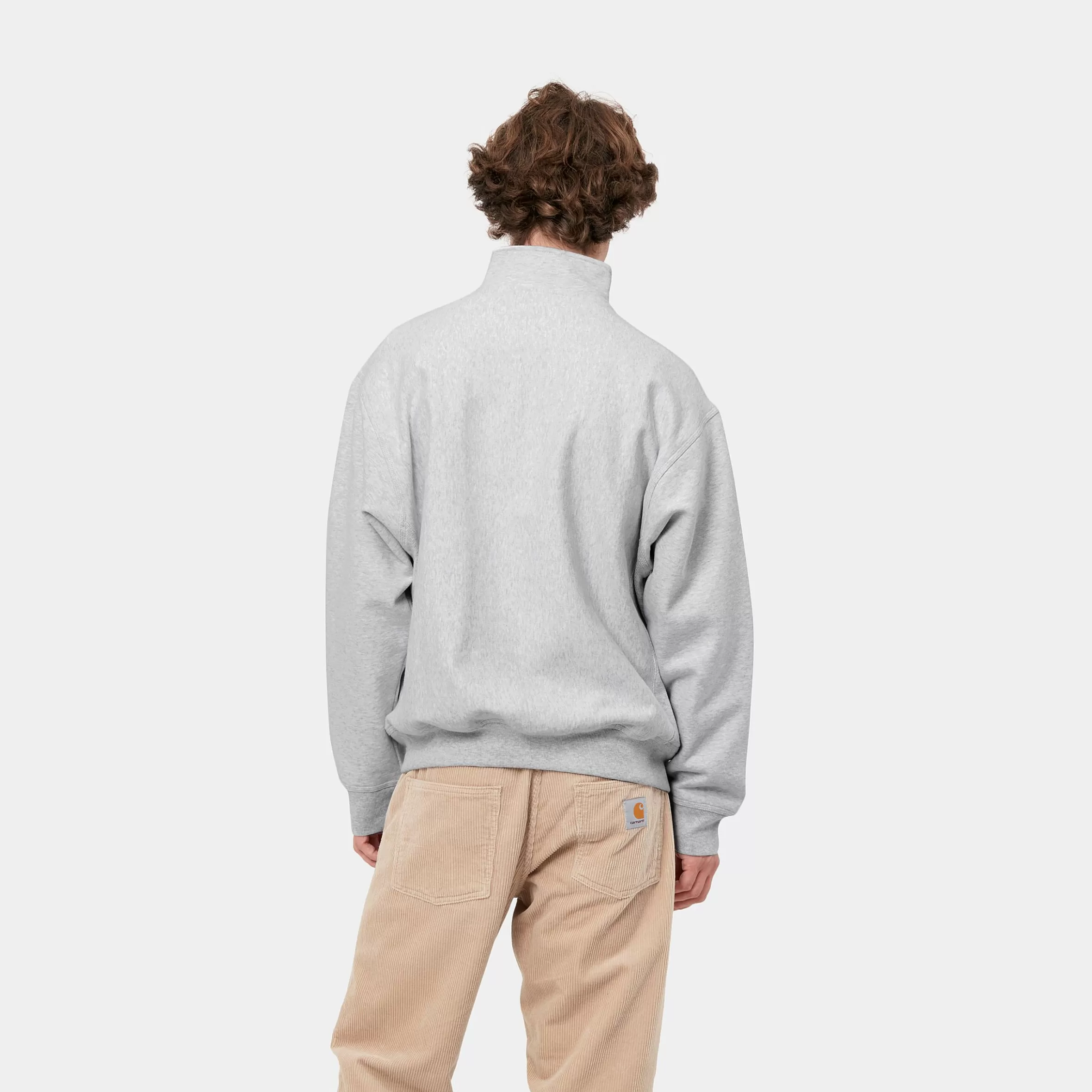 Sweats | Carhartt WIP Half Zip American Script Sweatshirt Ash Heather