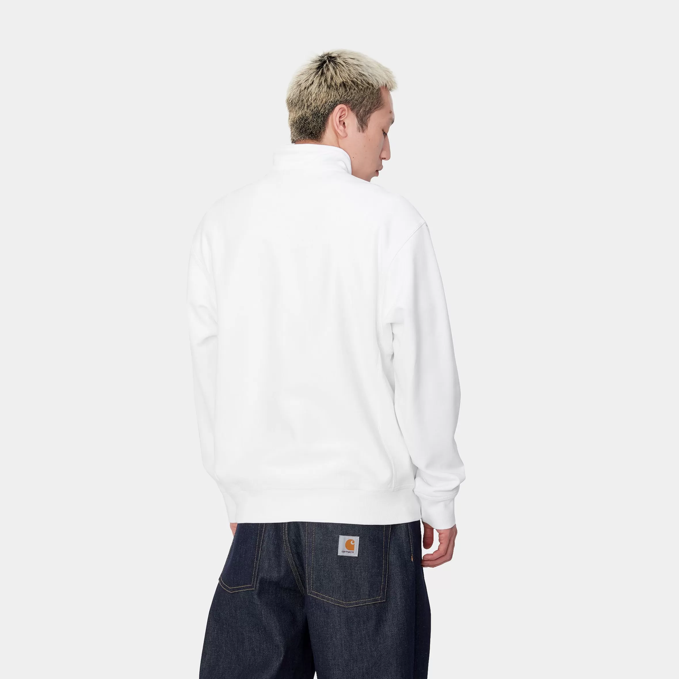 Sweats | Carhartt WIP Half Zip American Script Sweatshirt White