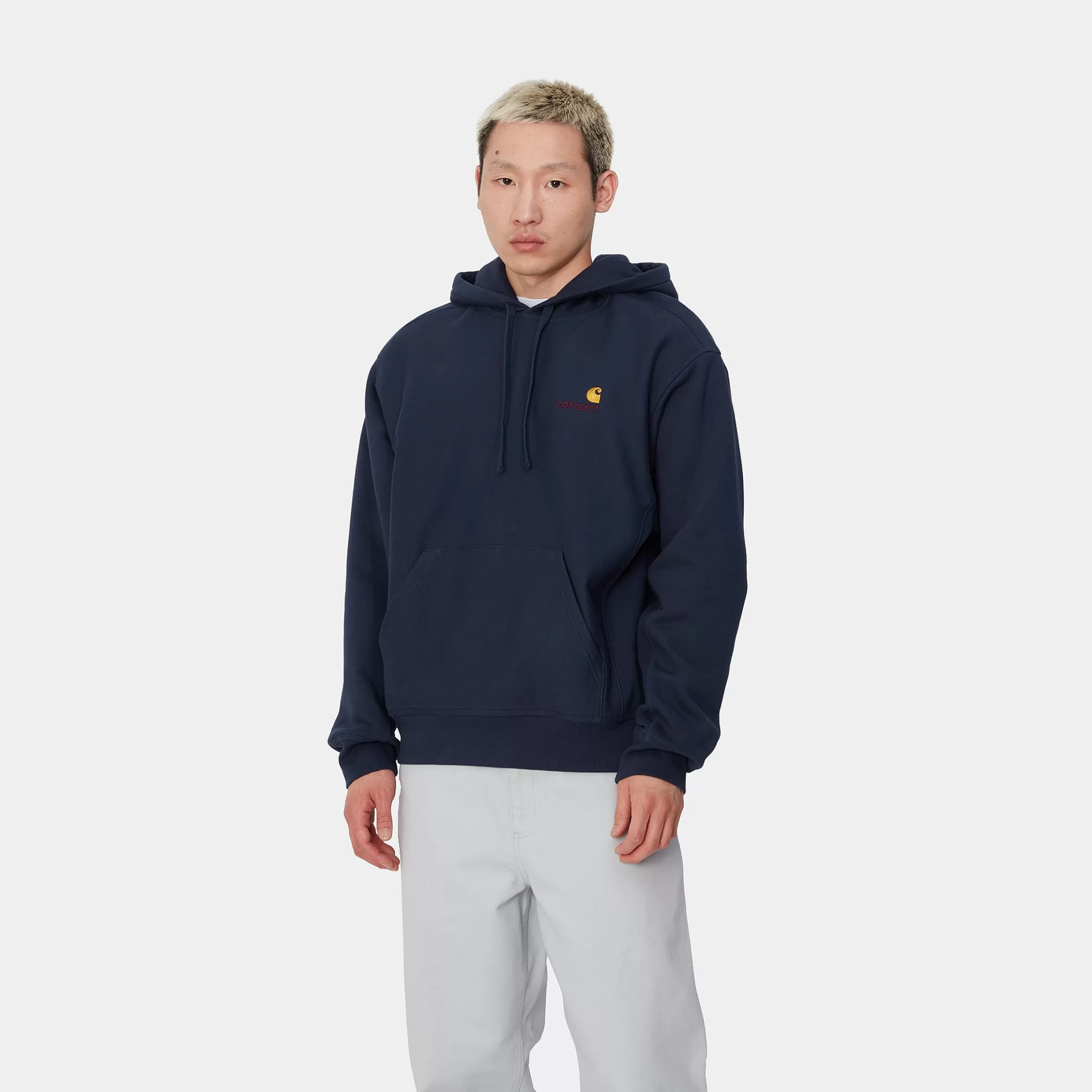 Sweats | Carhartt WIP Hooded American Script Sweatshirt Air Force Blue