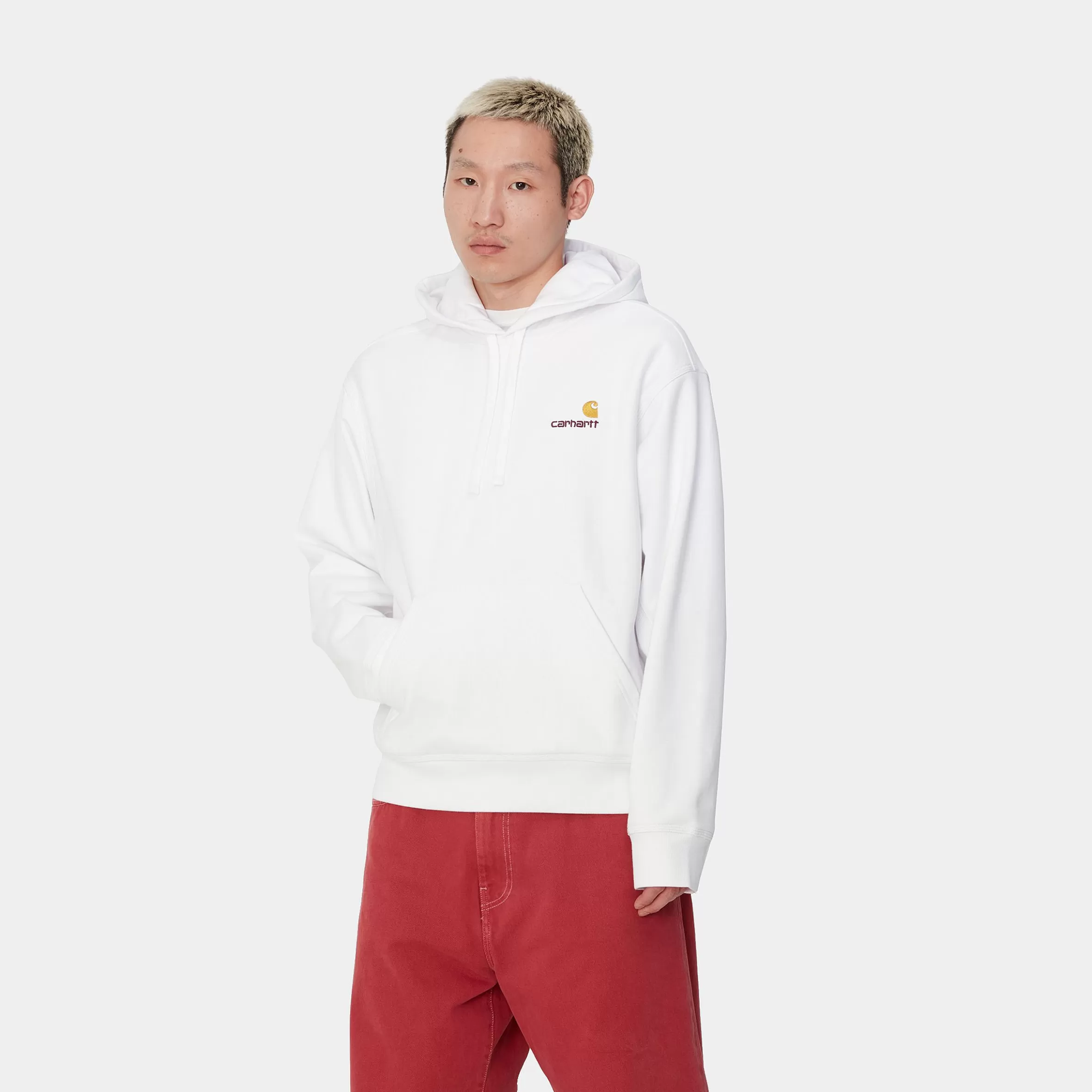 Sweats | Carhartt WIP Hooded American Script Sweatshirt White