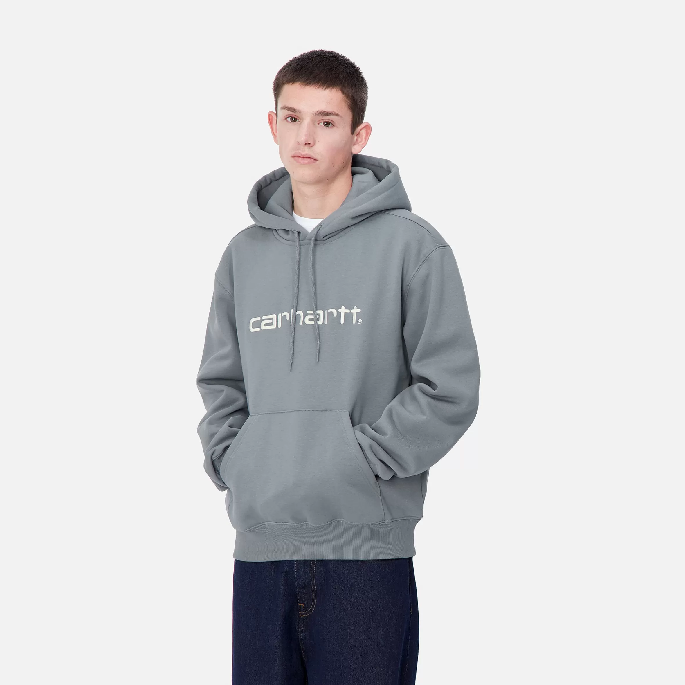 Sweats | Carhartt WIP Hooded Carhartt Sweatshirt Dove Grey / Wax