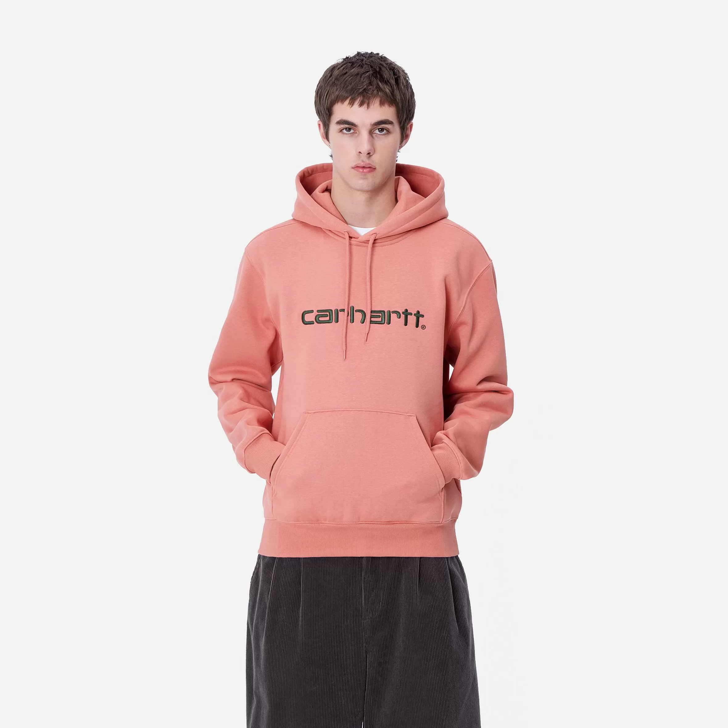 Sweats | Carhartt WIP Hooded Carhartt Sweatshirt Dusty Rose / Sycamore Tree