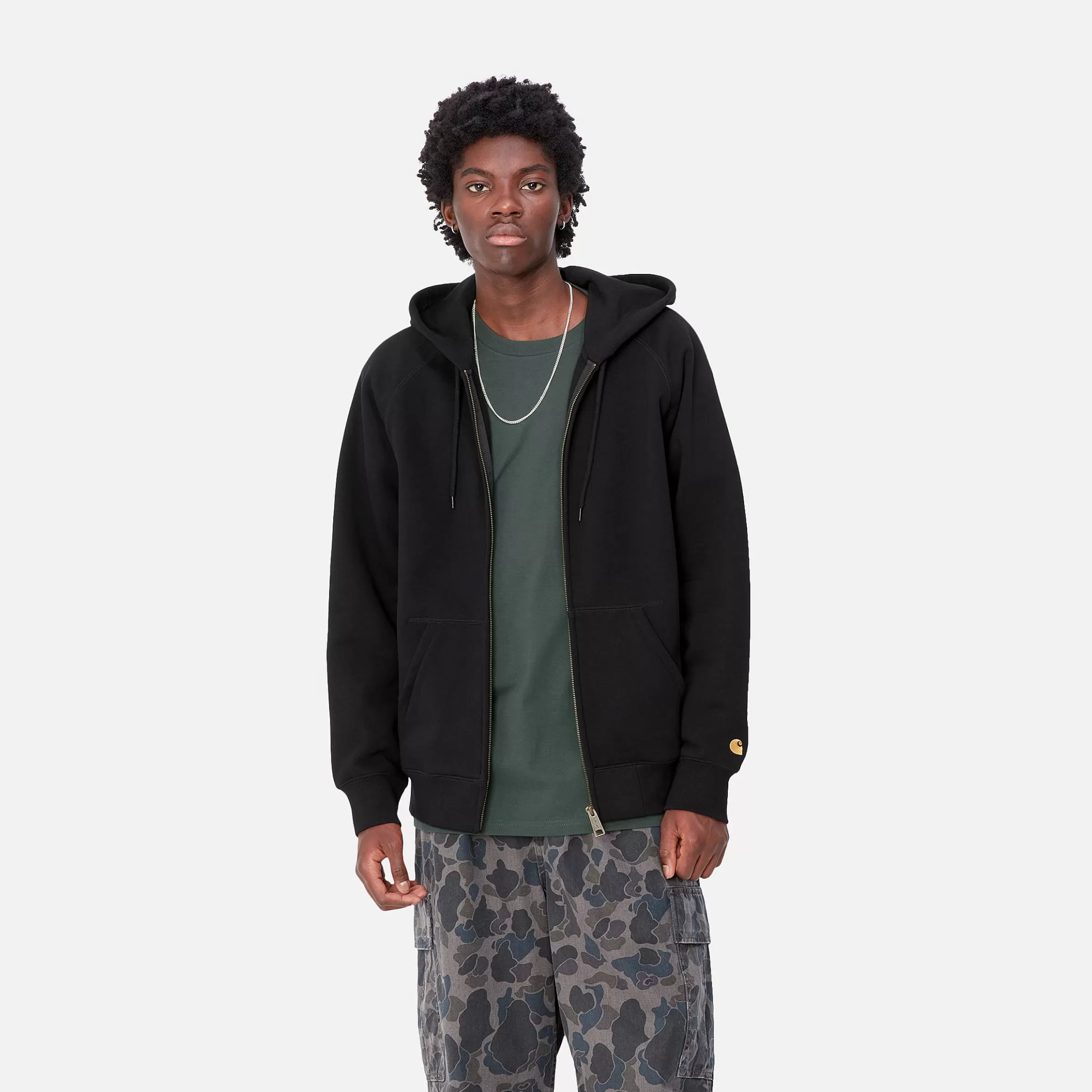 Sweats | Carhartt WIP Hooded Chase Jacket Black / Gold