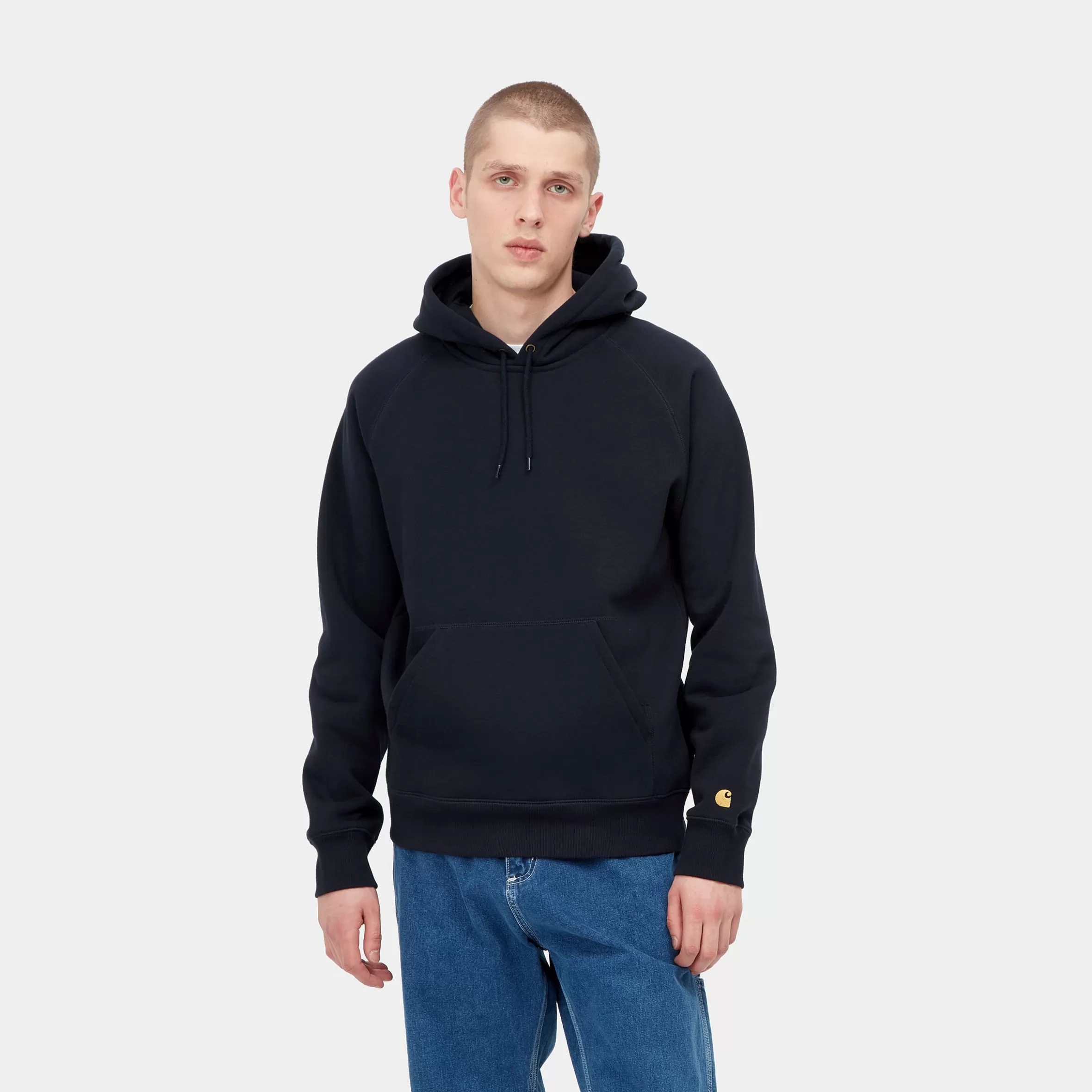 Sweats | Carhartt WIP Hooded Chase Sweatshirt Dark Navy / Gold