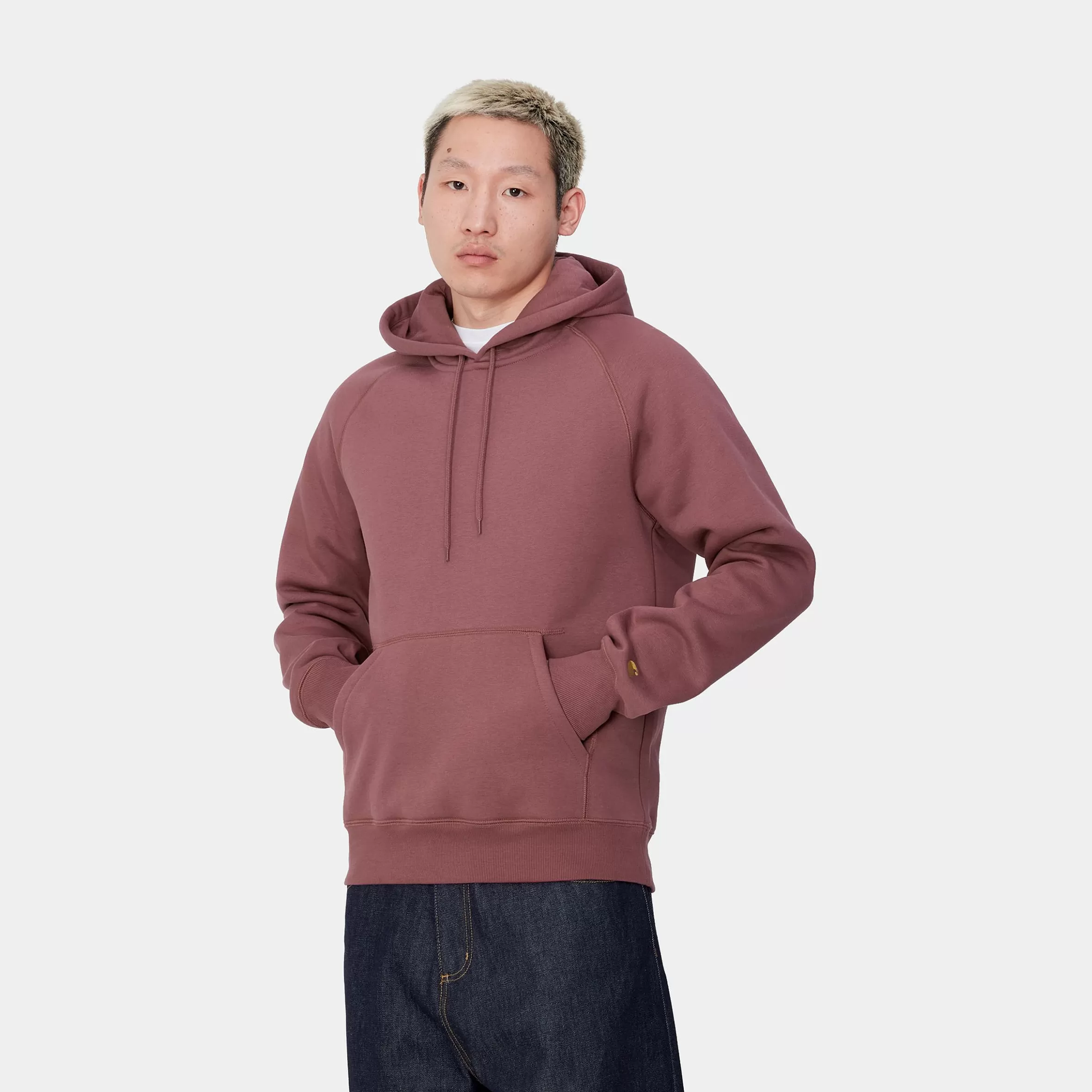 Sweats | Carhartt WIP Hooded Chase Sweatshirt Dusty Fuchsia / Gold