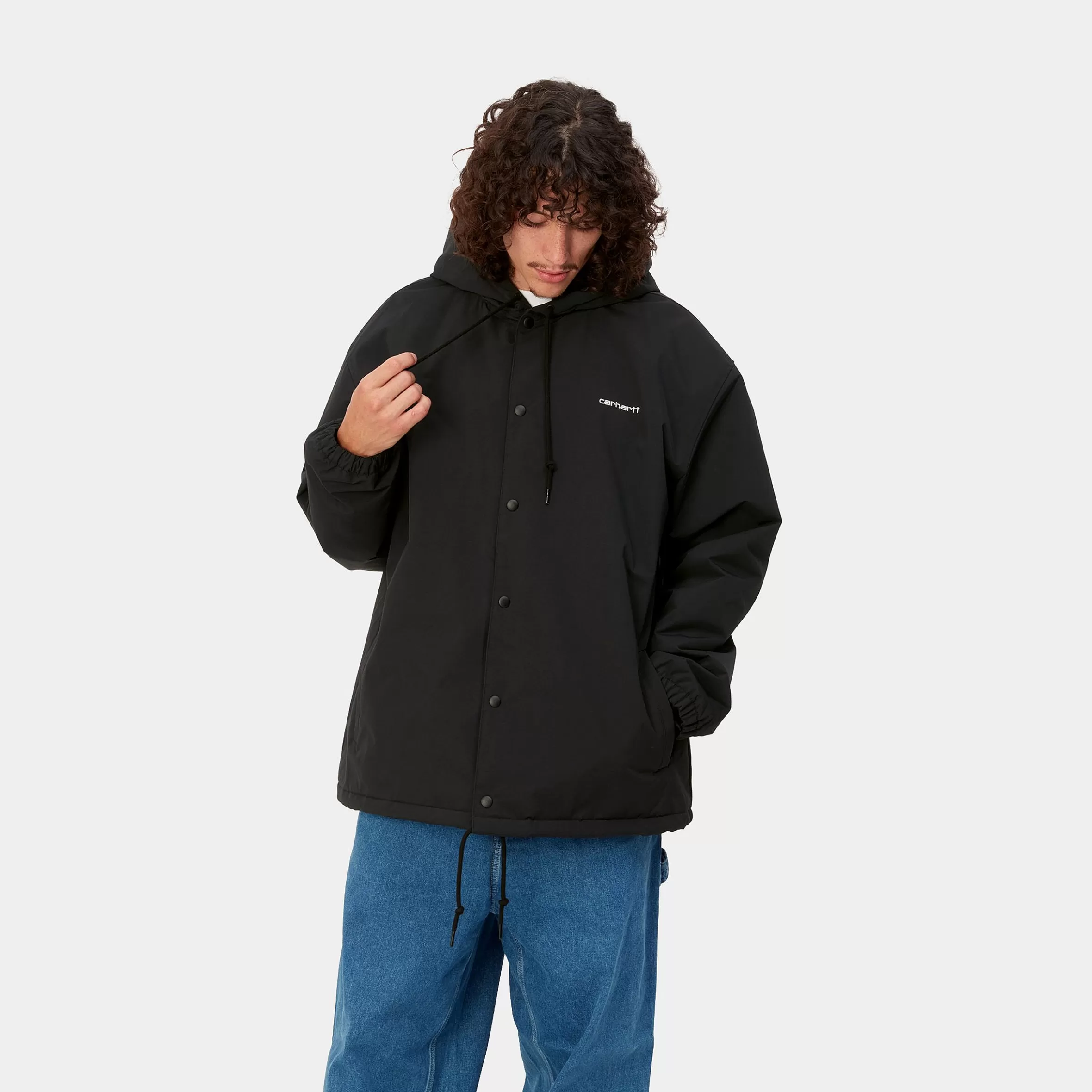 Blusões E Coletes | Carhartt WIP Hooded Coach Jacket Black / White