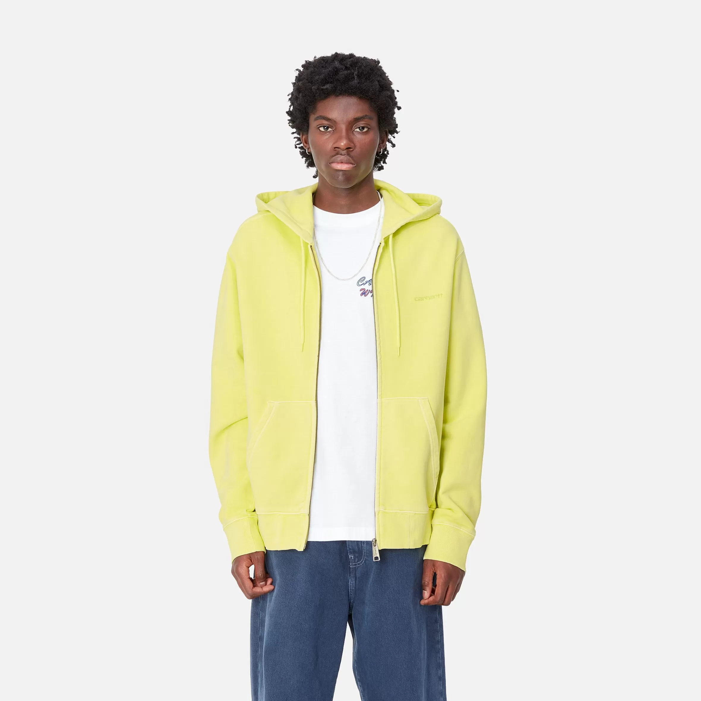 Sweats | Carhartt WIP Hooded Duster Script Jacket Arctic Lime