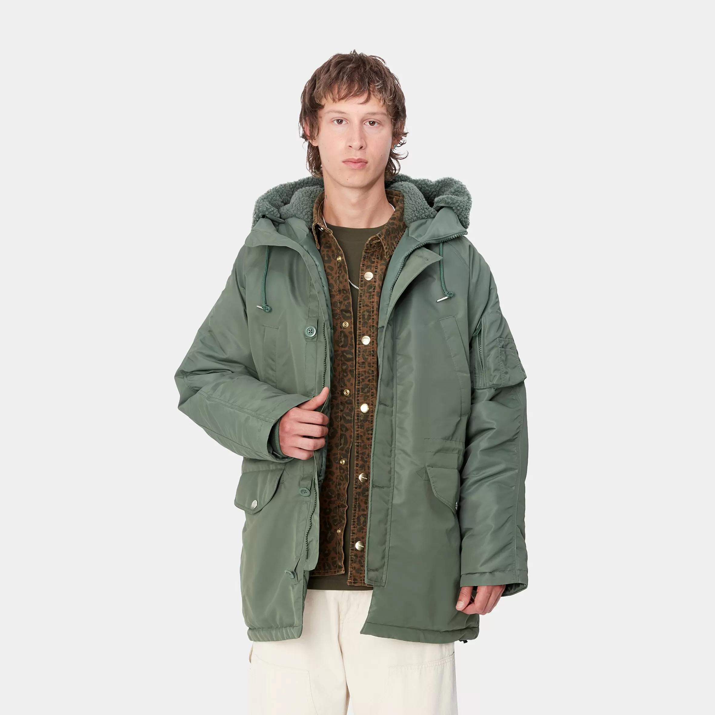 Blusões E Coletes | Carhartt WIP Hooded Olten Parka Duck Green