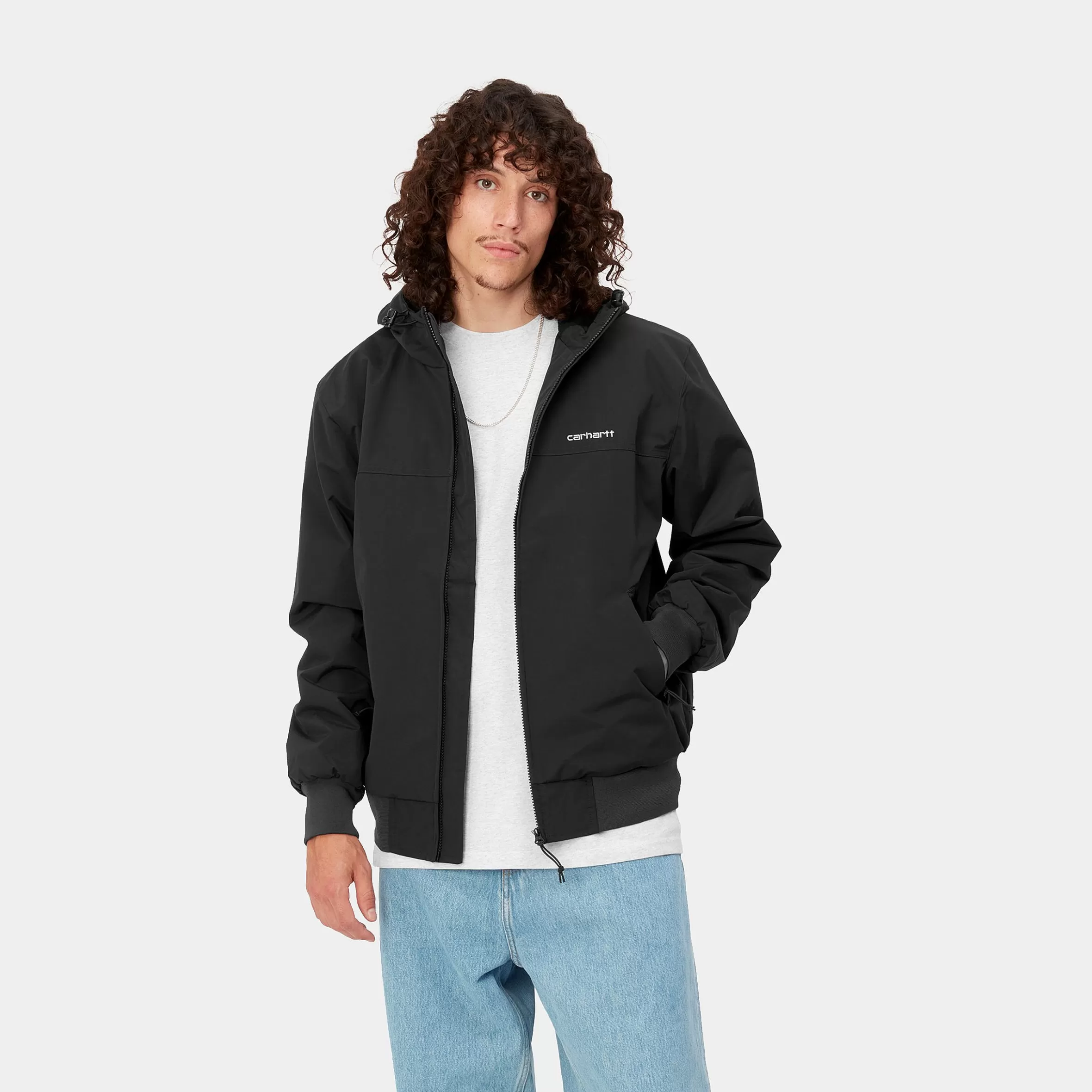 Blusões E Coletes | Carhartt WIP Hooded Sail Jacket Black / White