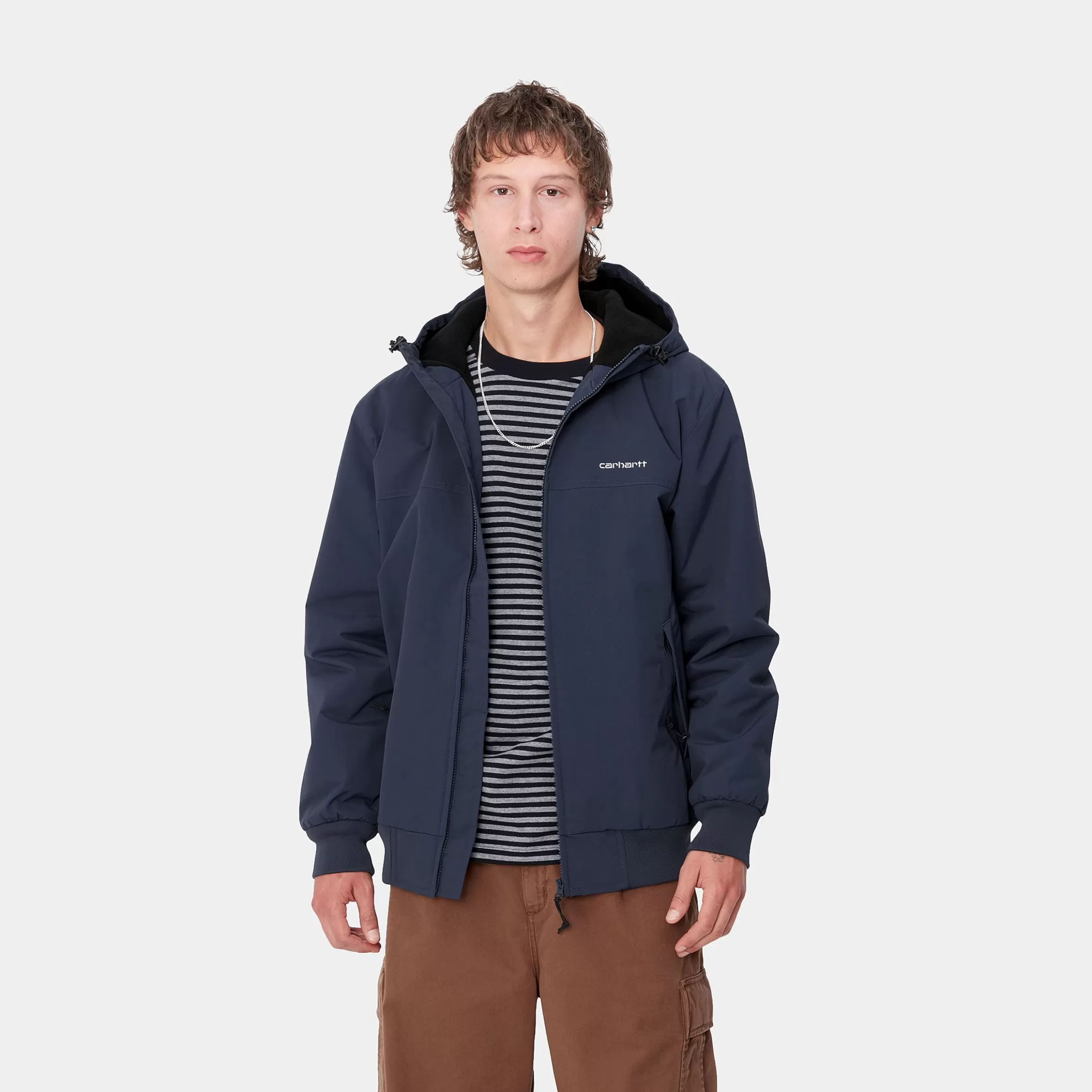 Blusões E Coletes | Carhartt WIP Hooded Sail Jacket Air Force Blue / White