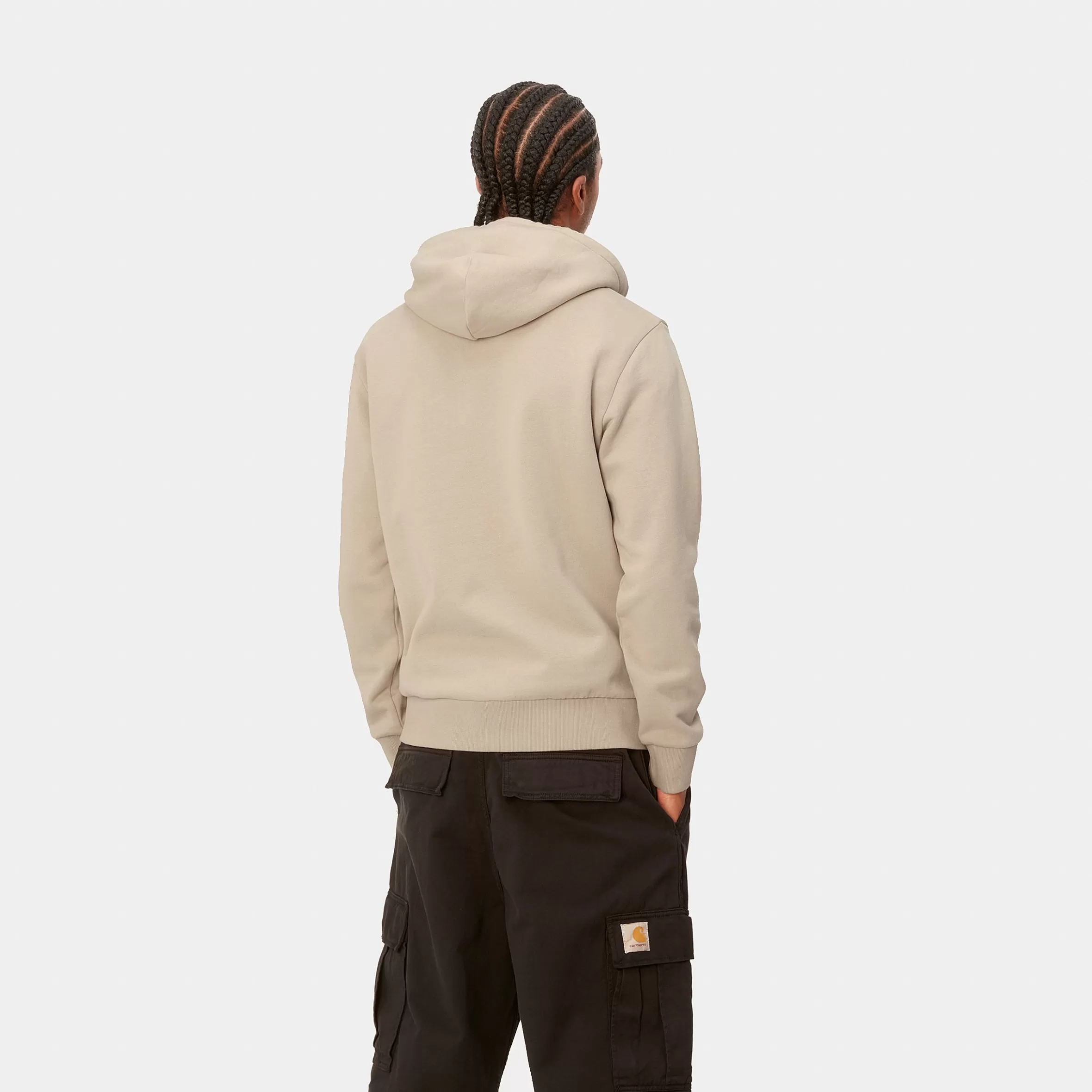 Sweats | Carhartt WIP Hooded Script Embroidery Sweat Wall / Black