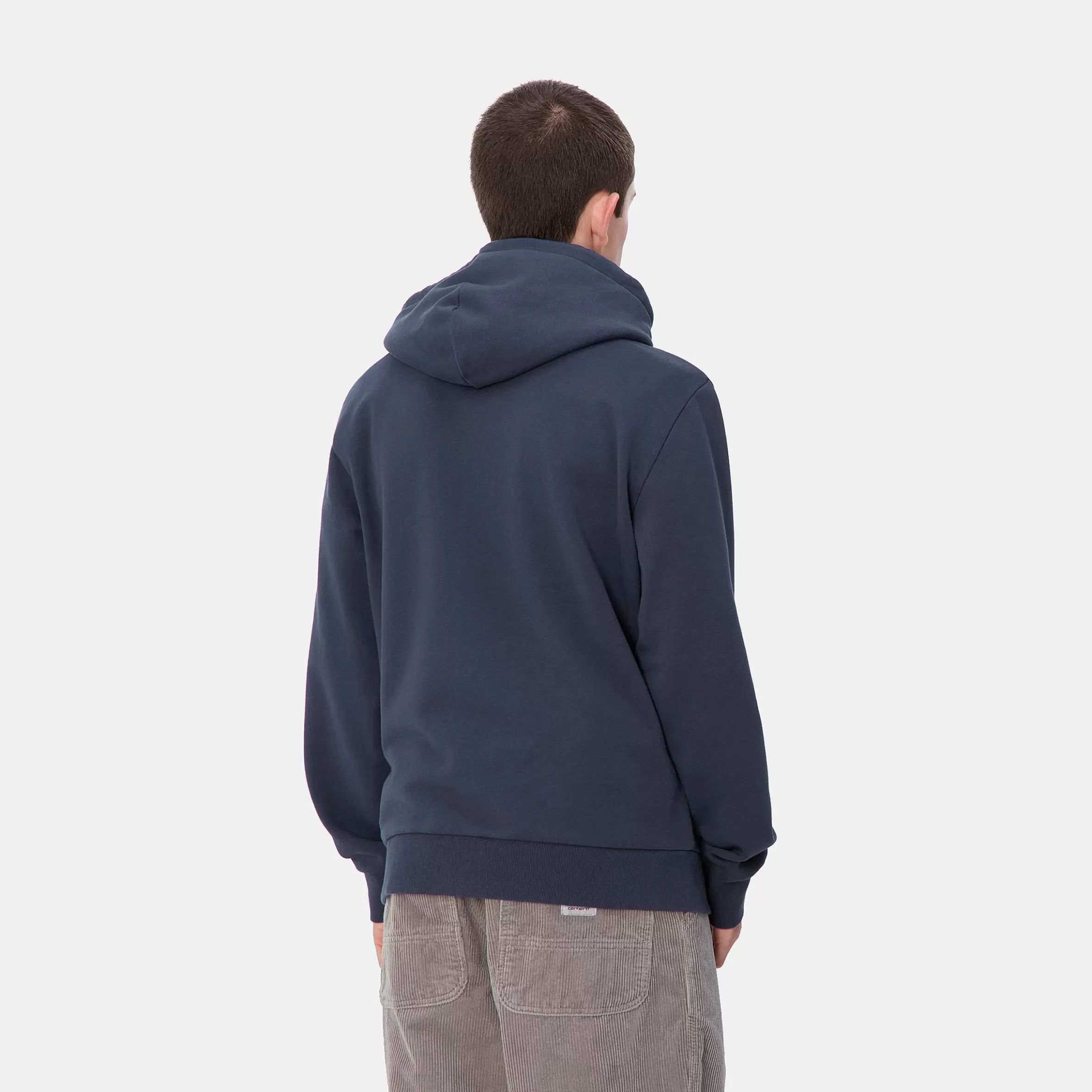 Sweats | Carhartt WIP Hooded Script Embroidery Sweat Air Force Blue / White