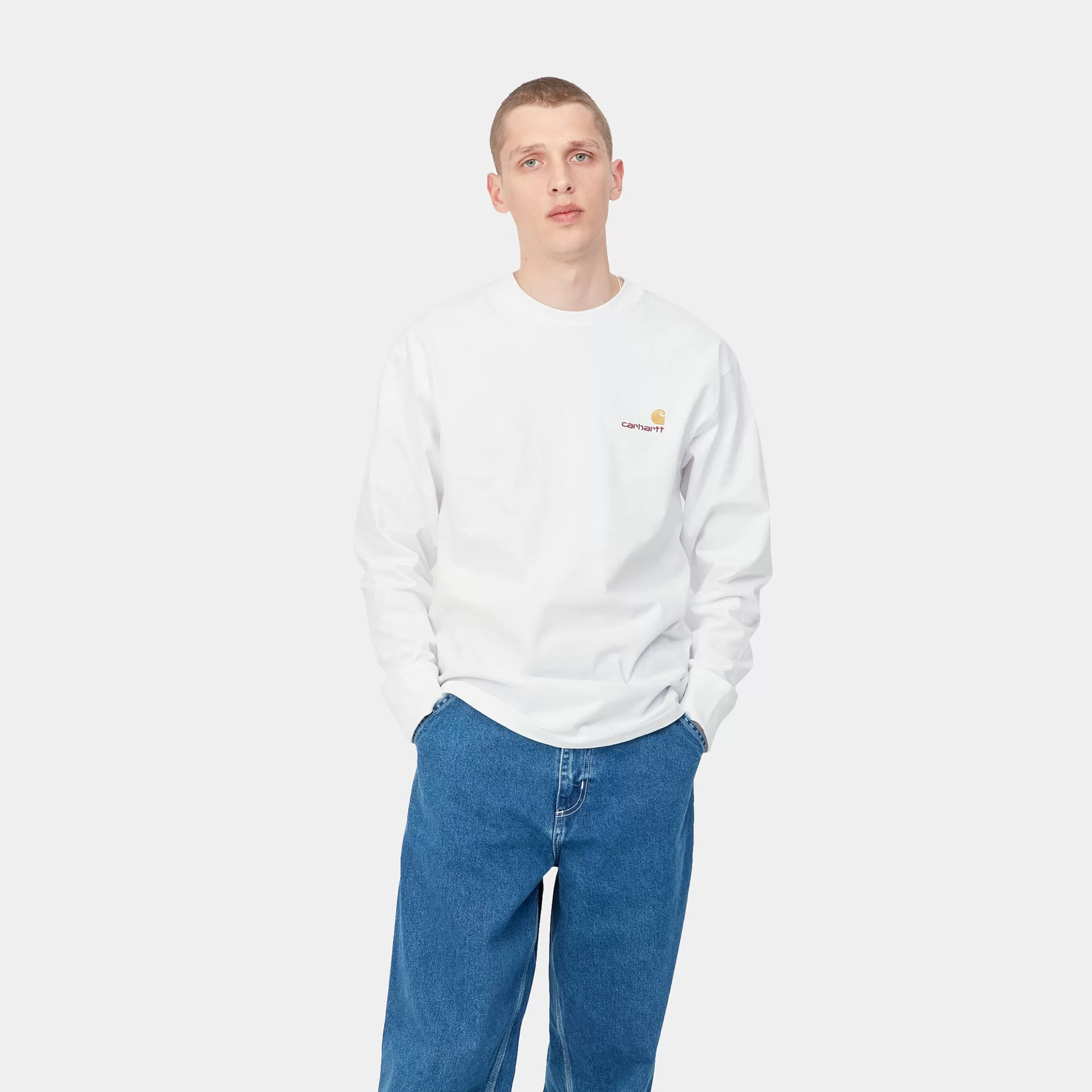 T-Shirts & Polos | Carhartt WIP L/S American Script T-Shirt White