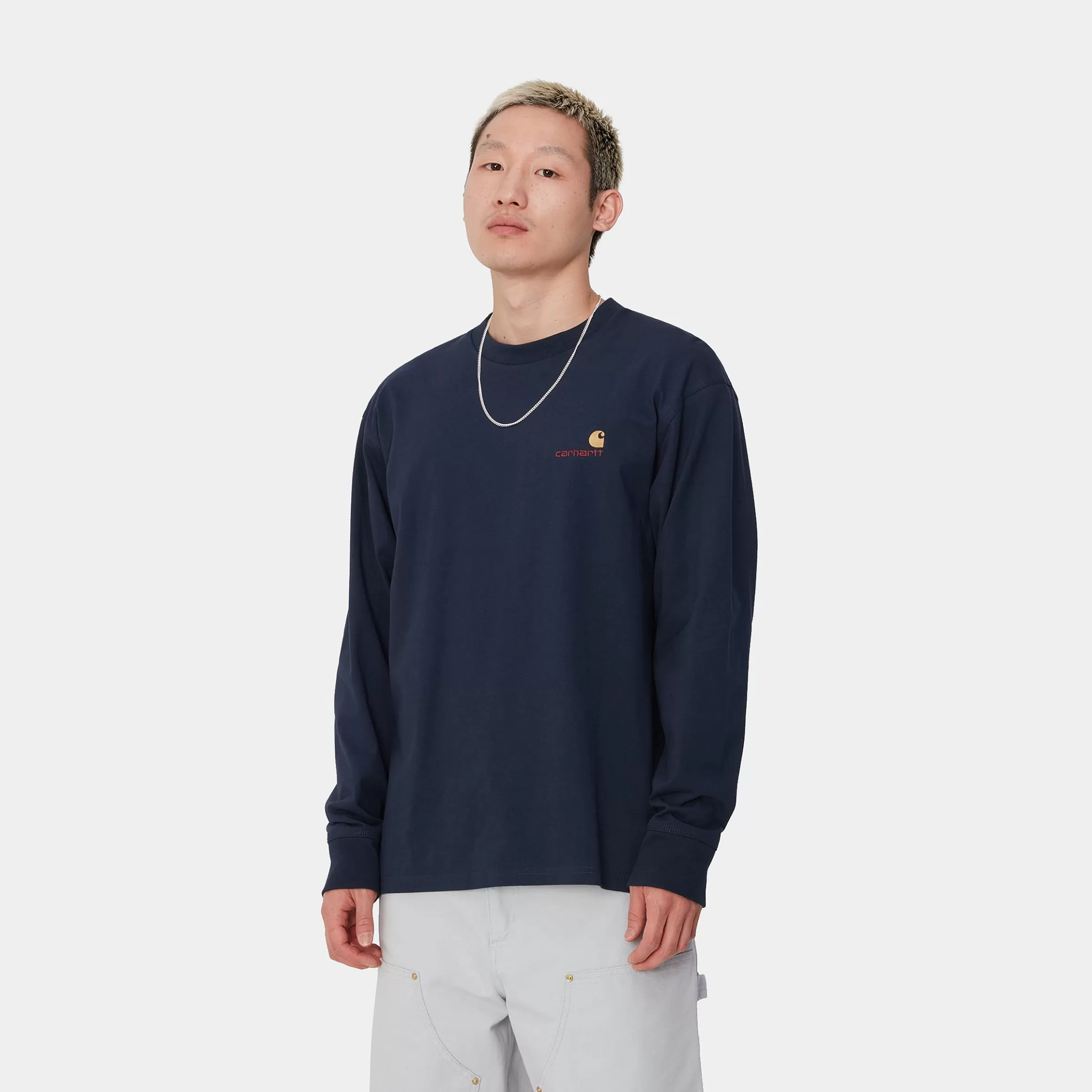 T-Shirts & Polos | Carhartt WIP L/S American Script T-Shirt Air Force Blue