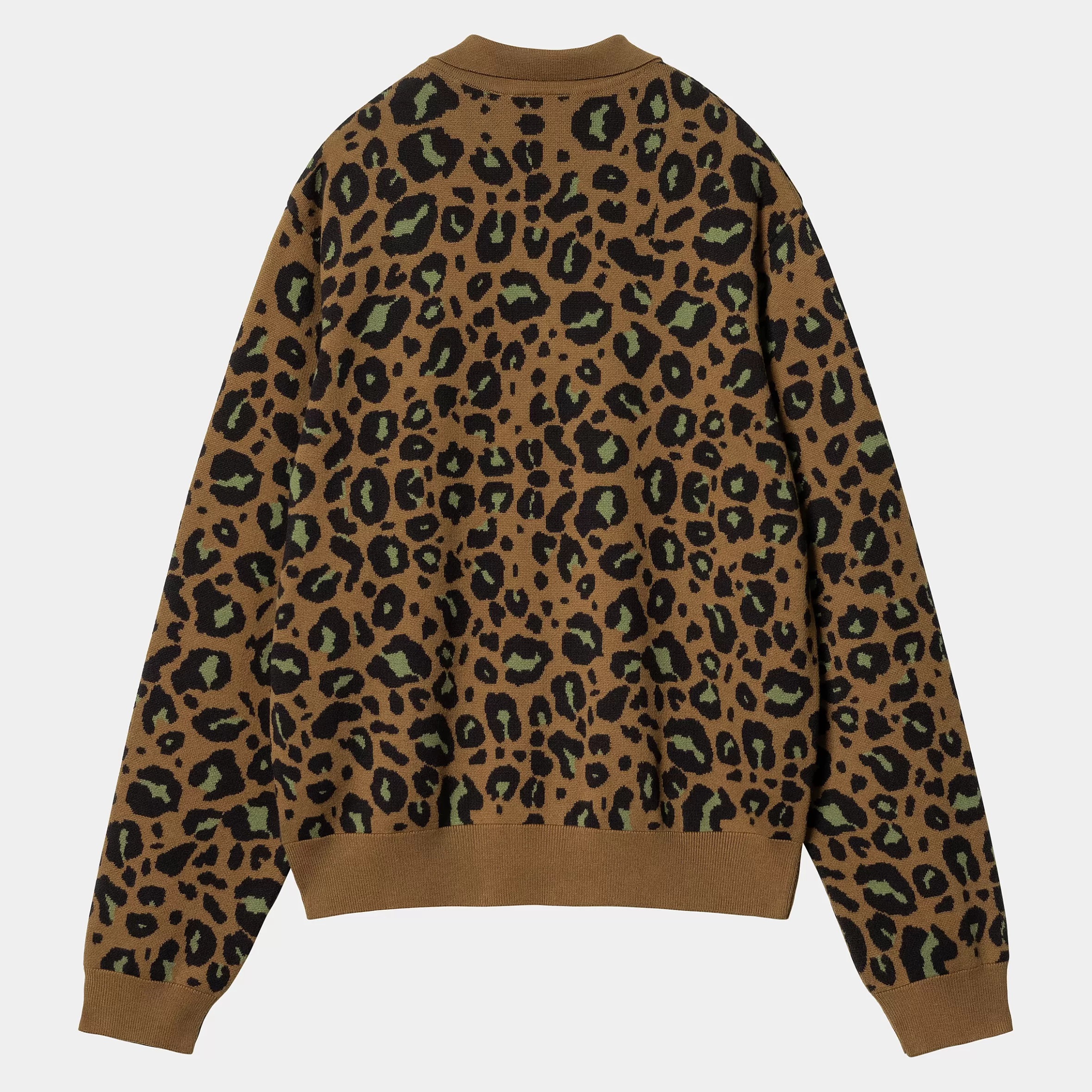 Malhas | Carhartt WIP L/S Arlo Polo Camo Leo Jacquard, Tamarind / Black