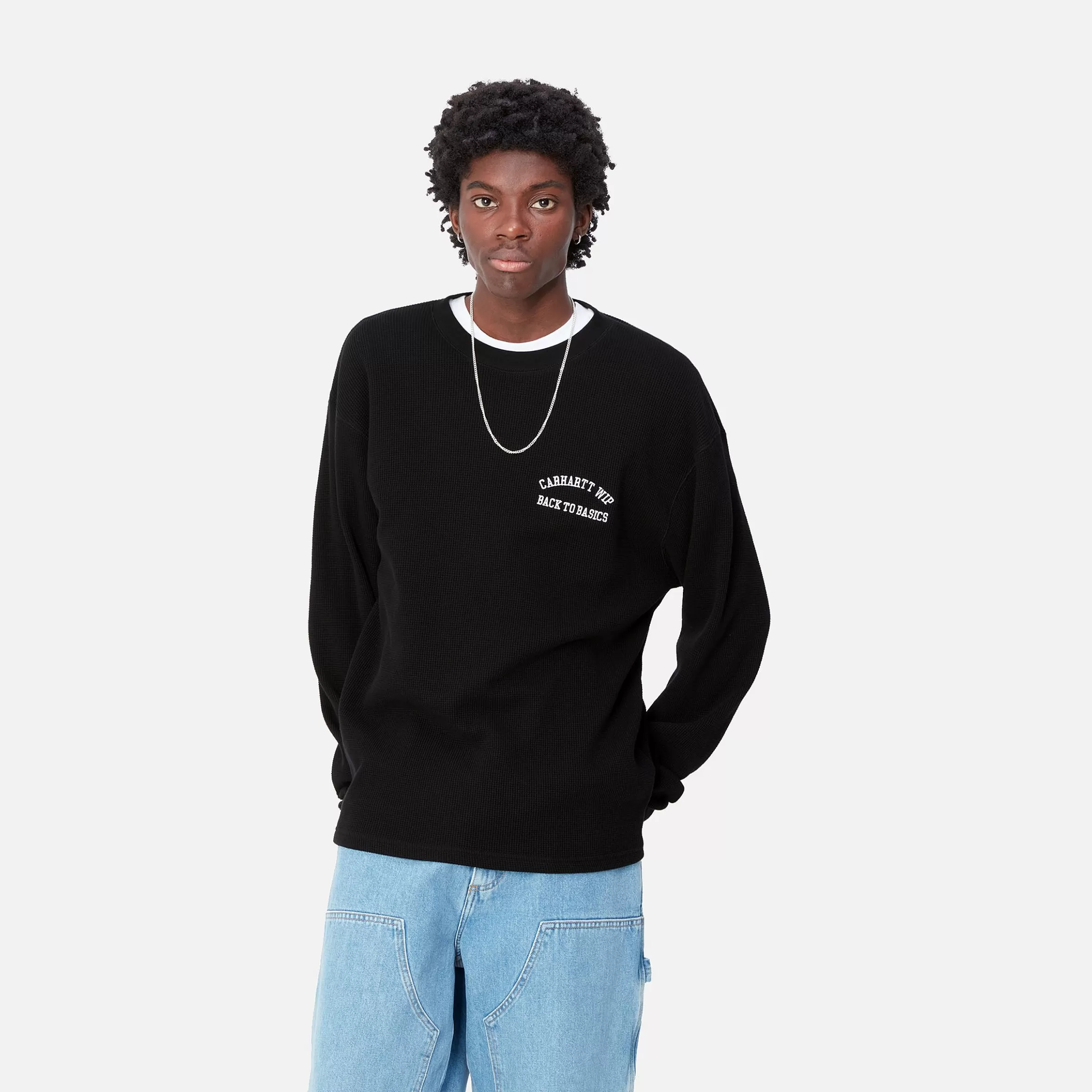 T-Shirts & Polos | Carhartt WIP L/S Basics Script T-Shirt Black / White