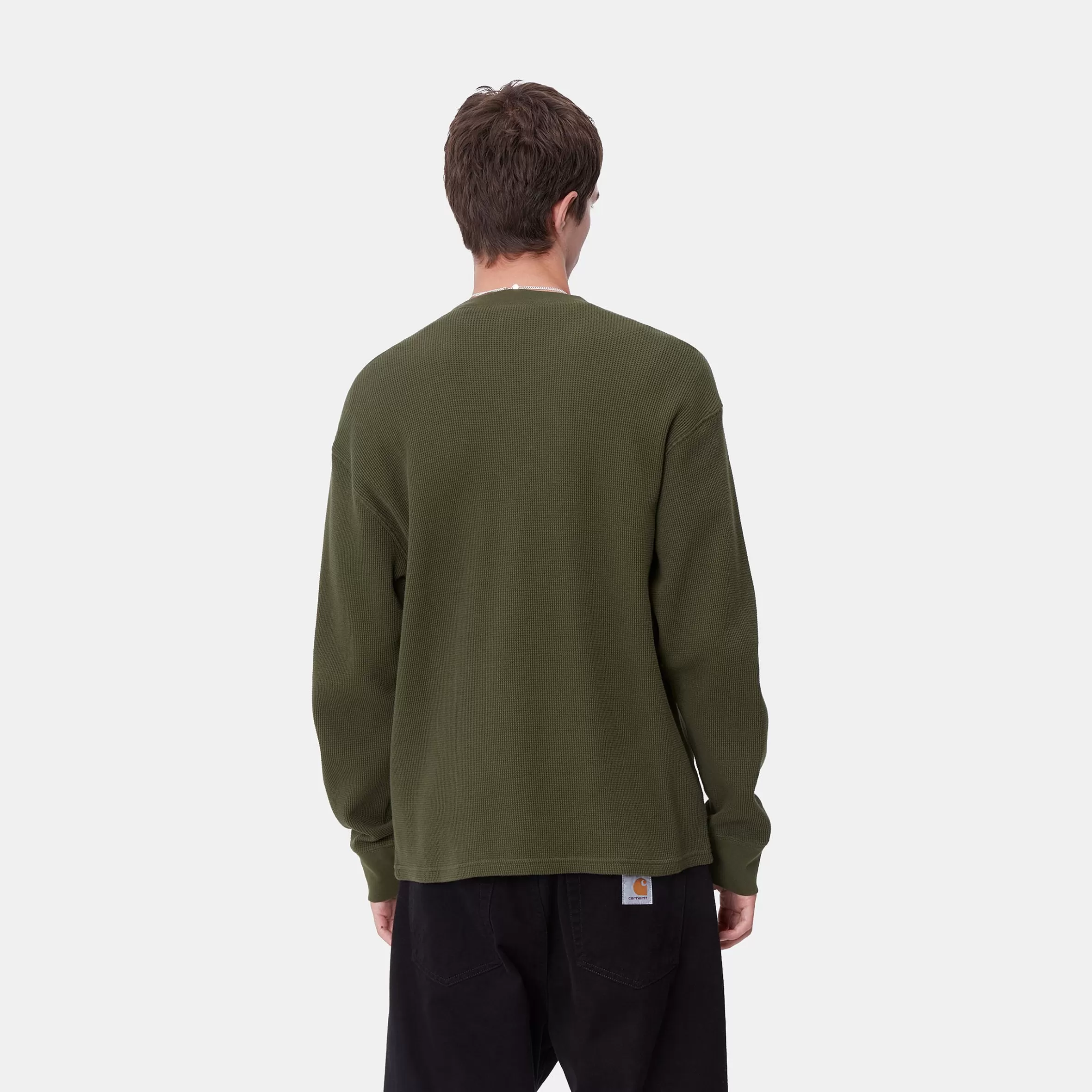 T-Shirts & Polos | Carhartt WIP L/S Basics Script T-Shirt Office Green / Winter Spice