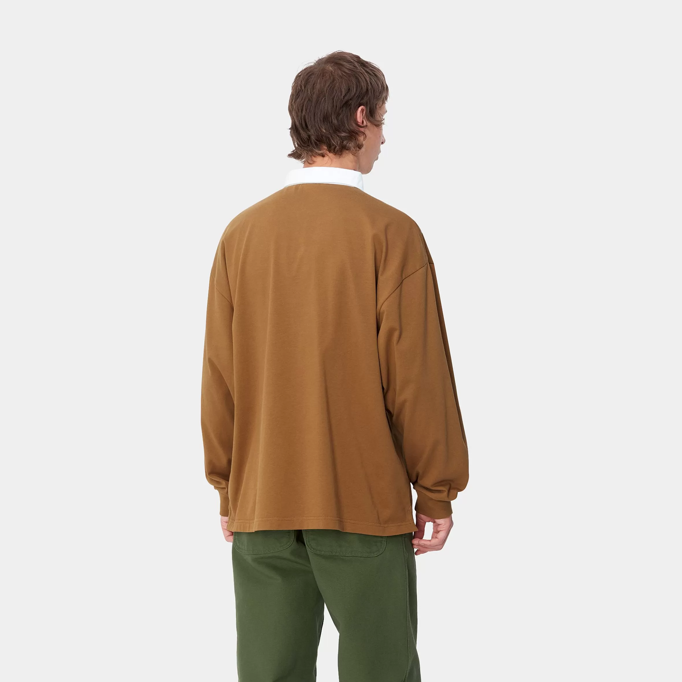 T-Shirts & Polos | Carhartt WIP L/S Brown Ducks Rugby Shirt Hamilton Brown / White