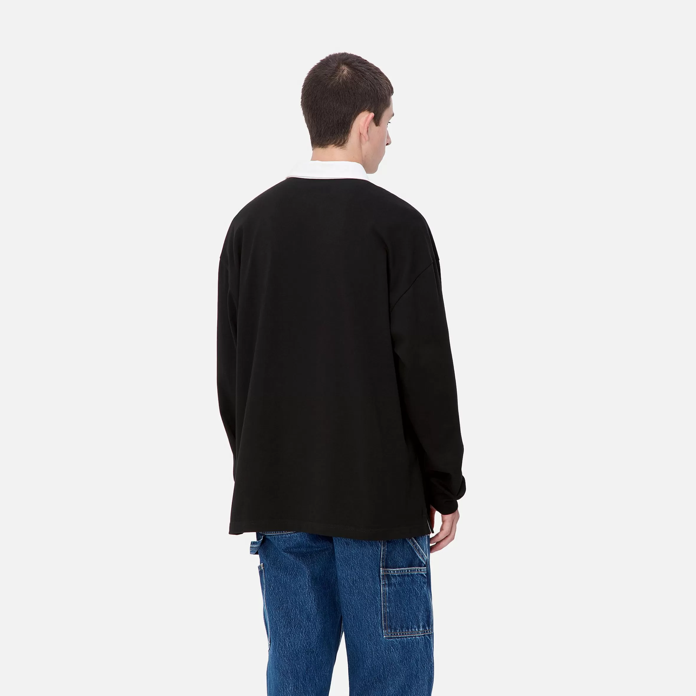 T-Shirts & Polos | Carhartt WIP L/S Brown Ducks Rugby Shirt Black / White