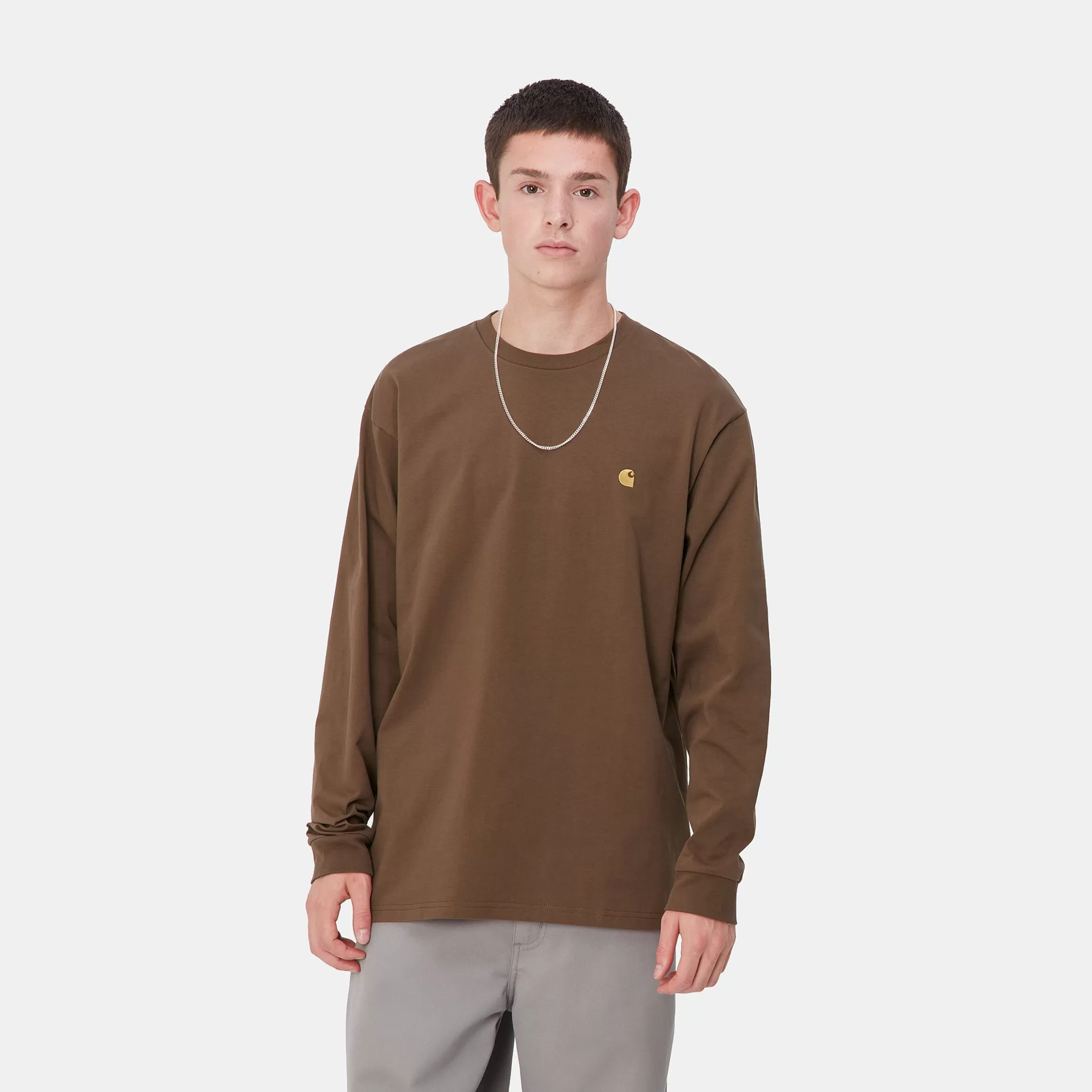 T-Shirts & Polos | Carhartt WIP L/S Chase T-Shirt Chocolate / Gold